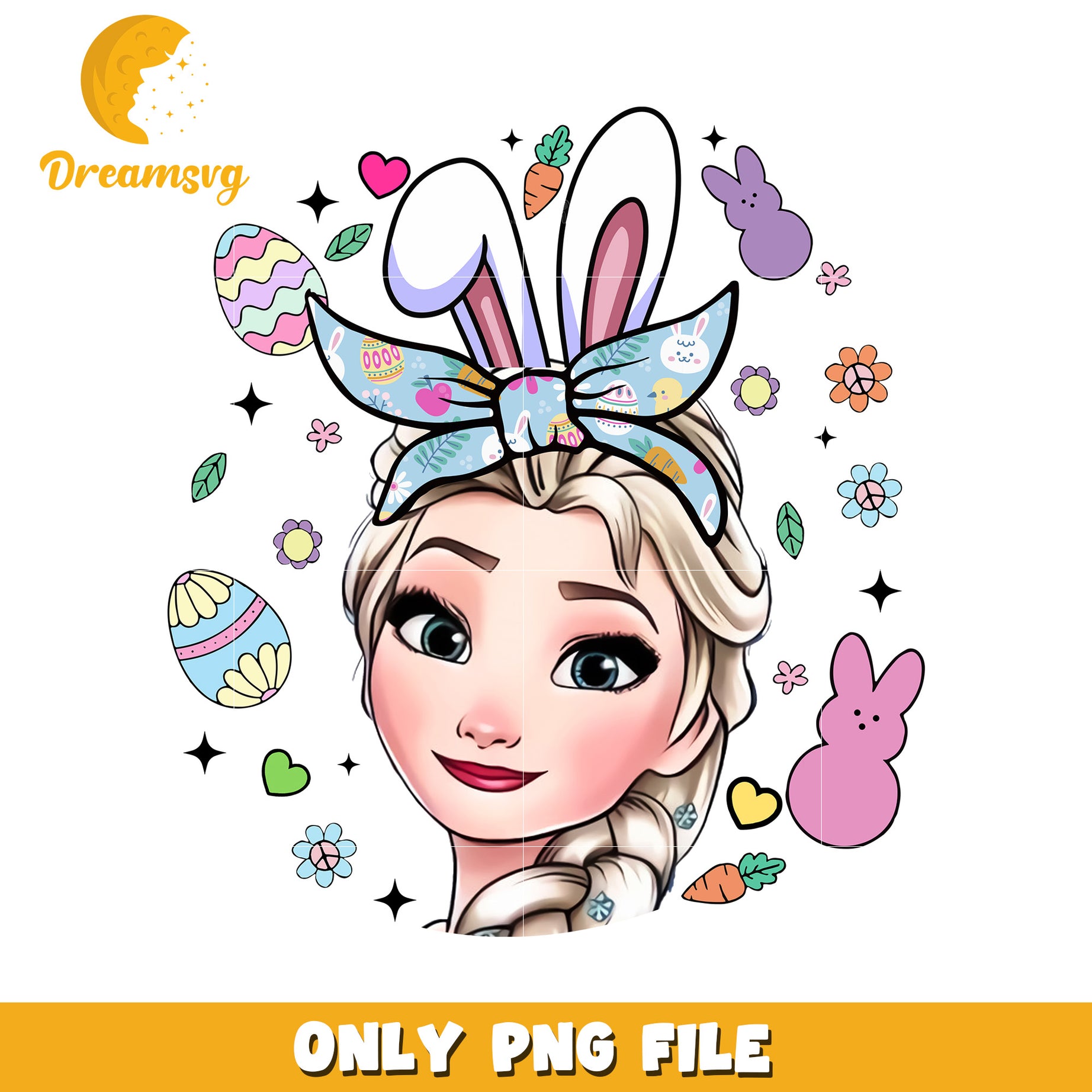 Easter Elsa PNG Sublimation Design