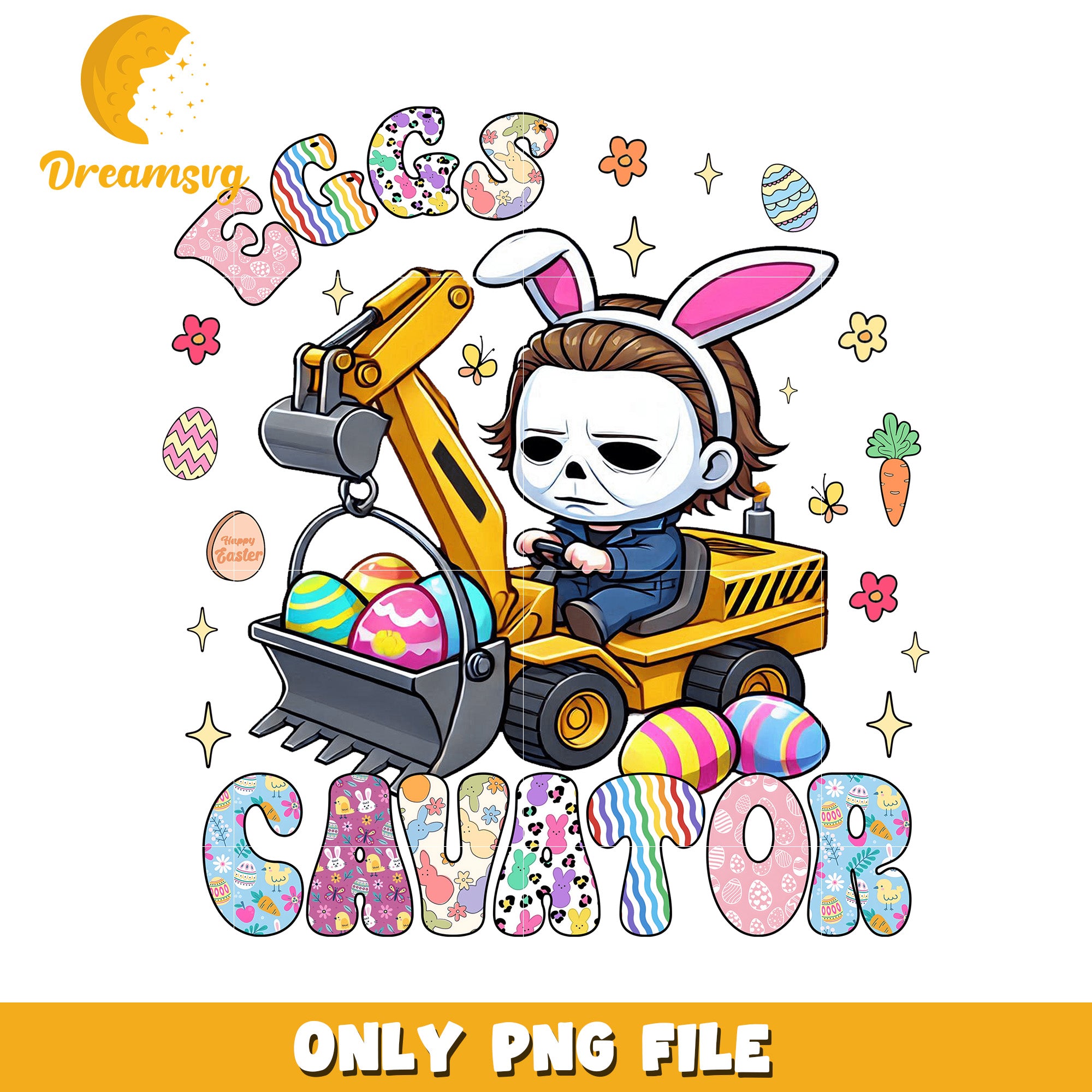 Easter Excavator Michael Myers Bunny PNG