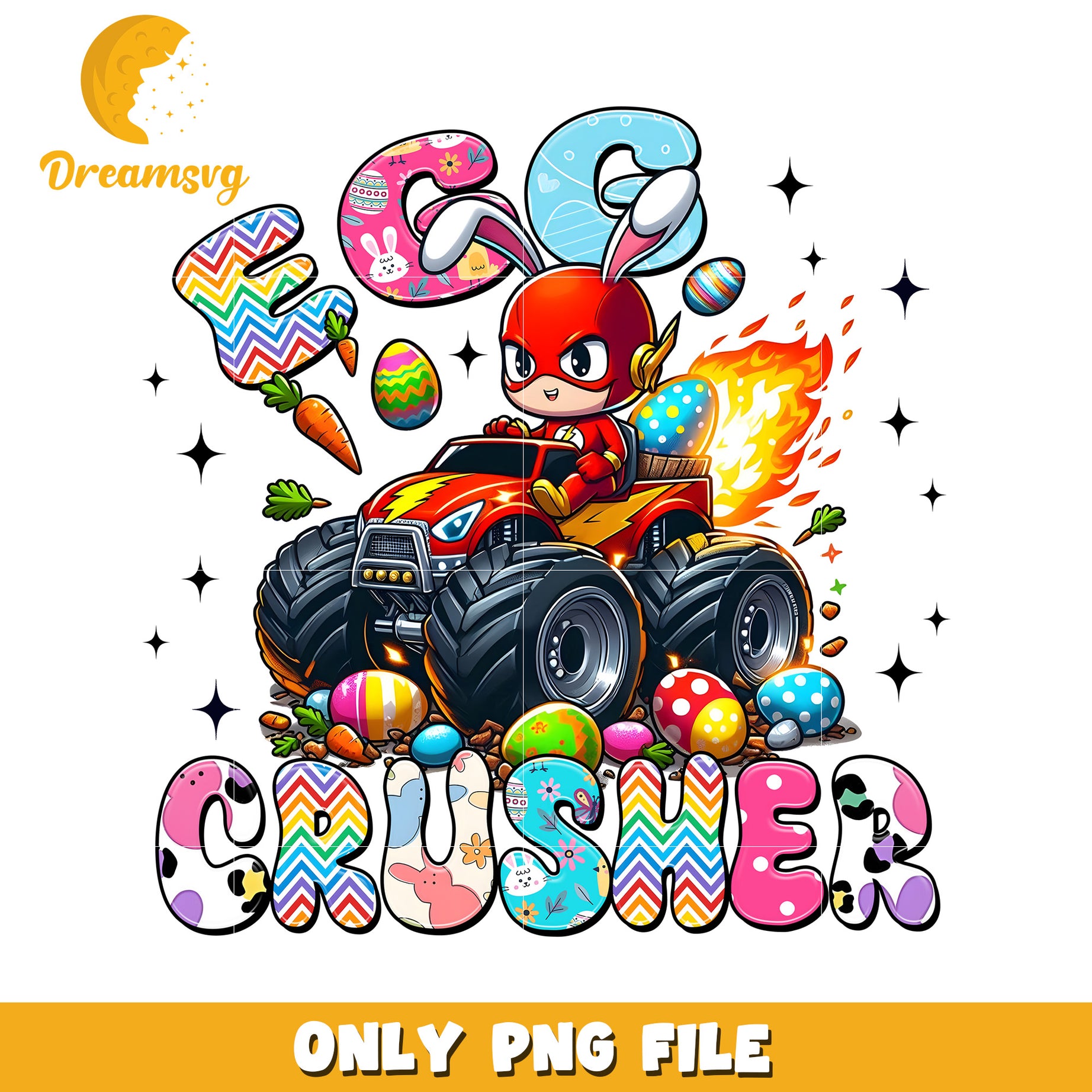 Easter Flash Bunny Monster Truck PNG
