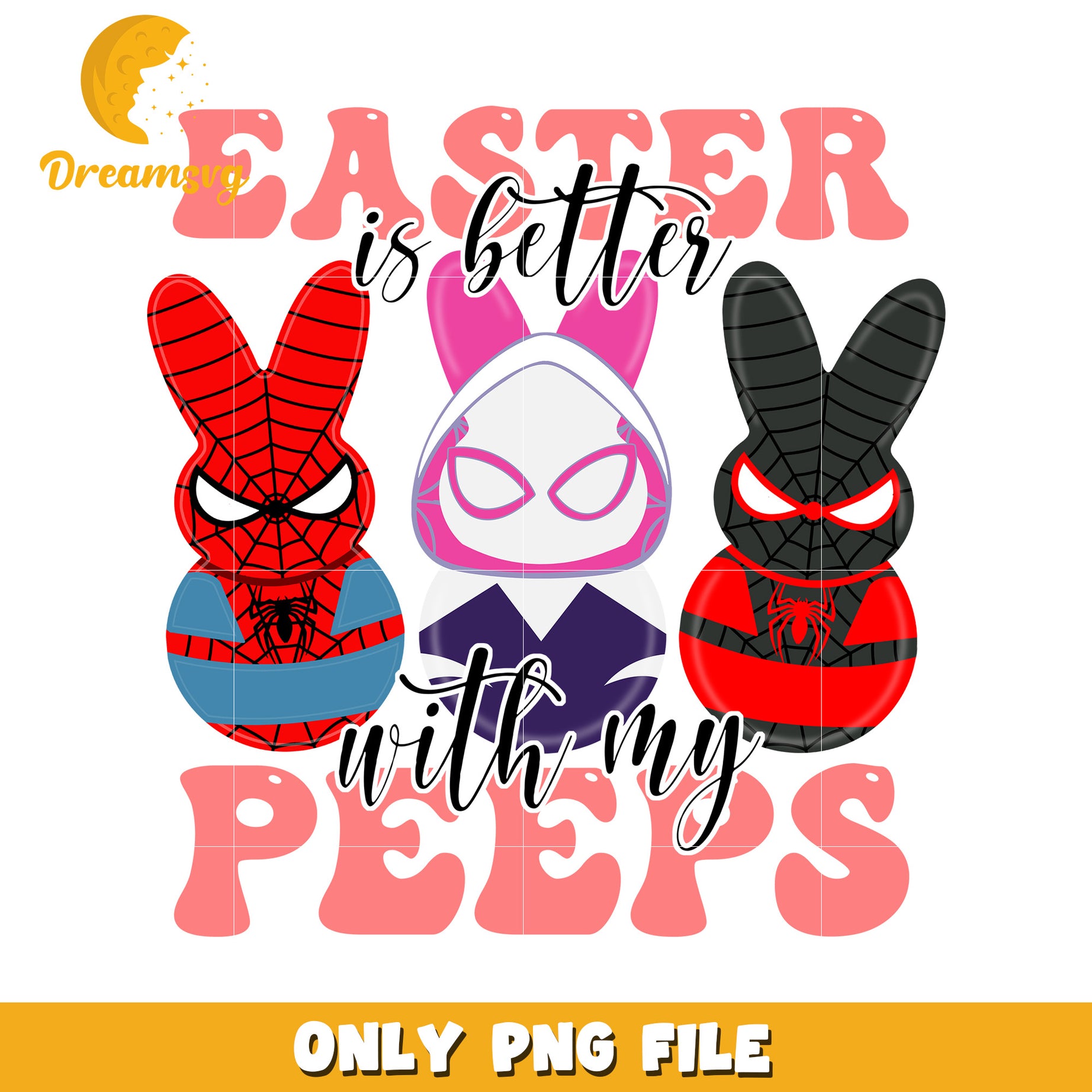 Easter Fun with Spiderman Inspired Peeps PNG Design