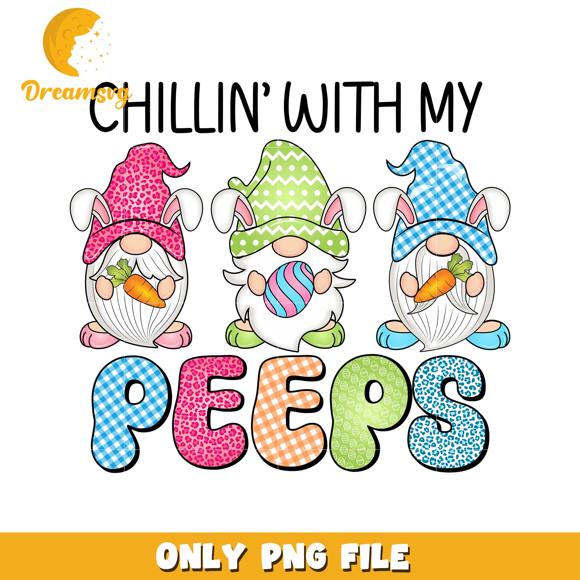 Easter Gnomes with Peeps PNG Sublimation