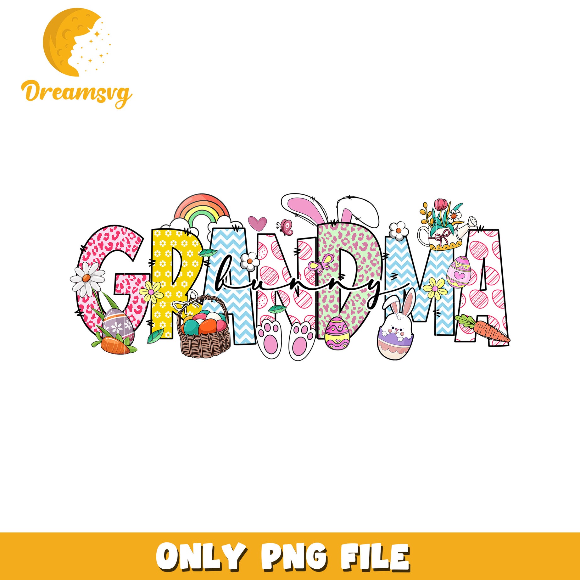 Easter Grandma Bunny PNG Design