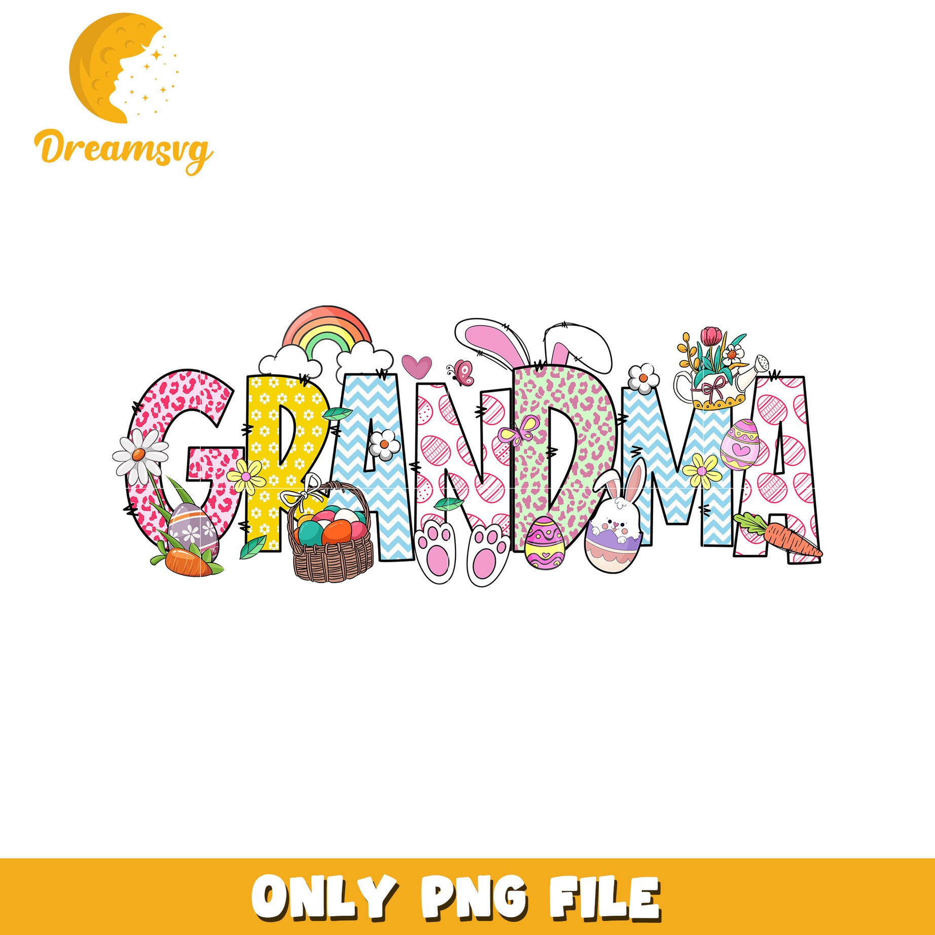 Easter Grandma PNG Design