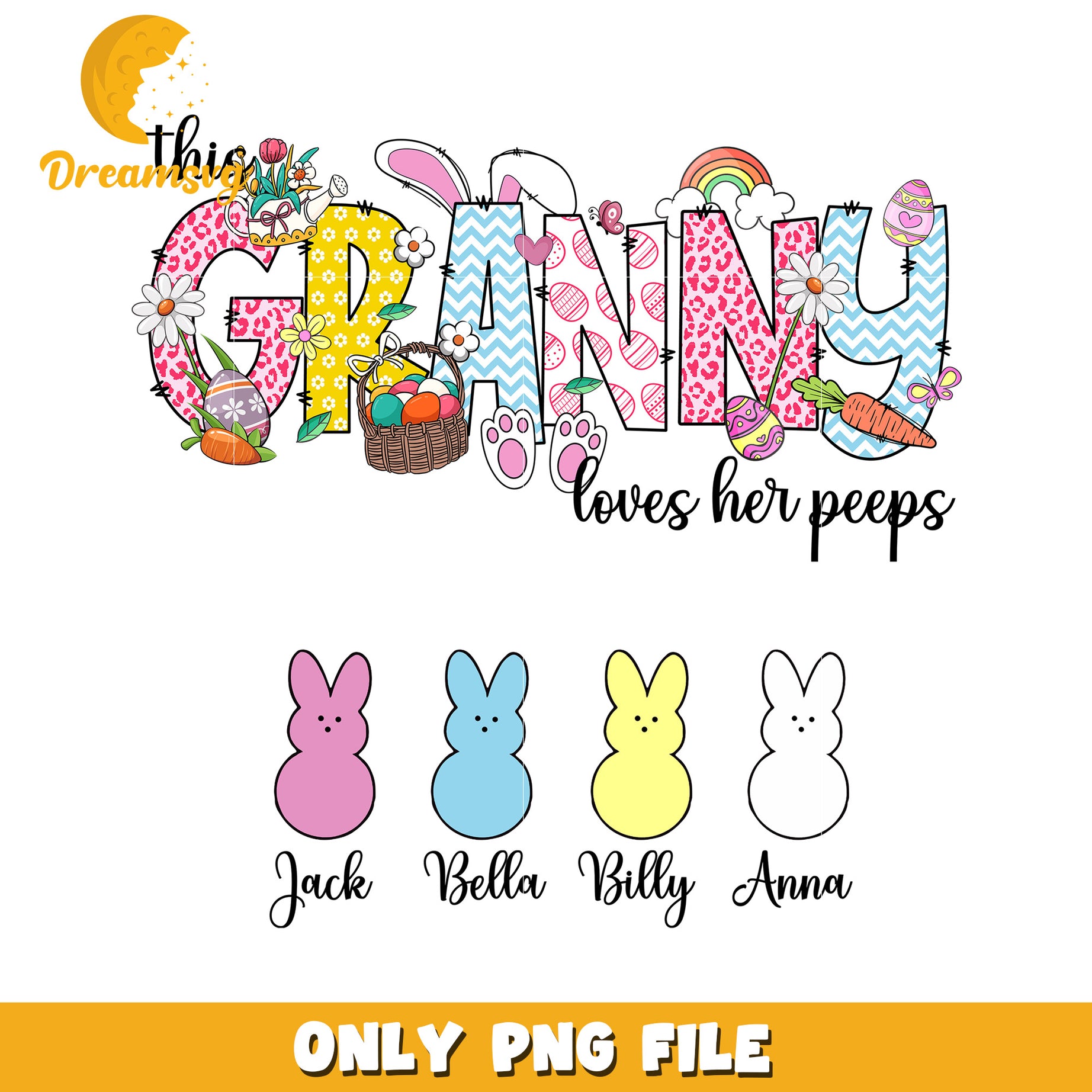 Easter Granny Peeps PNG Sublimation