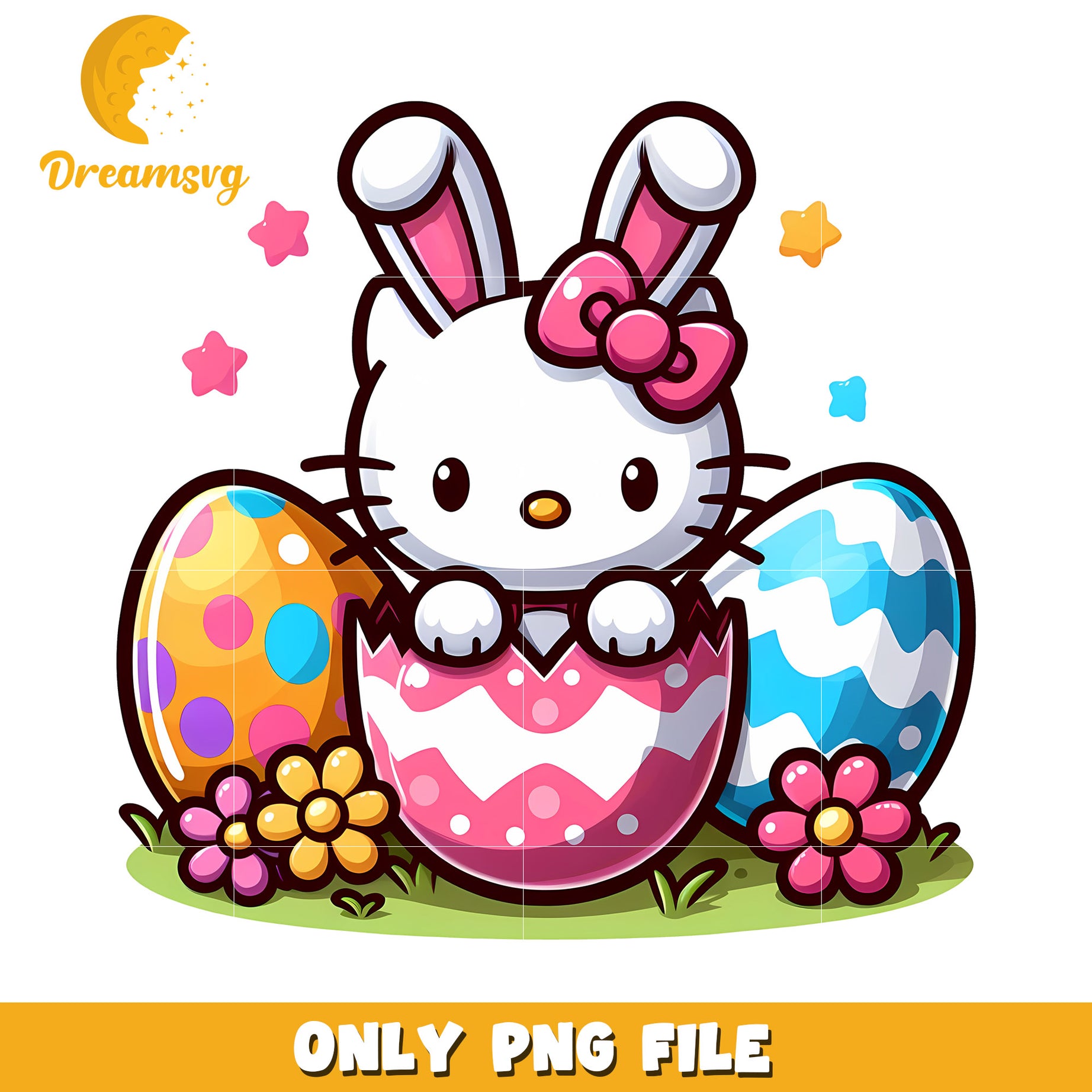 Hello Kitty Raster Easter Hello Kitty Bunny PNG – DreamSVG Store