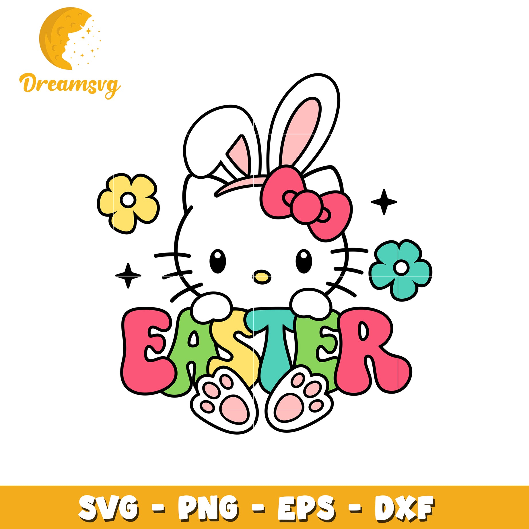 Easter Hello Kitty SVG PNG EPS DXF