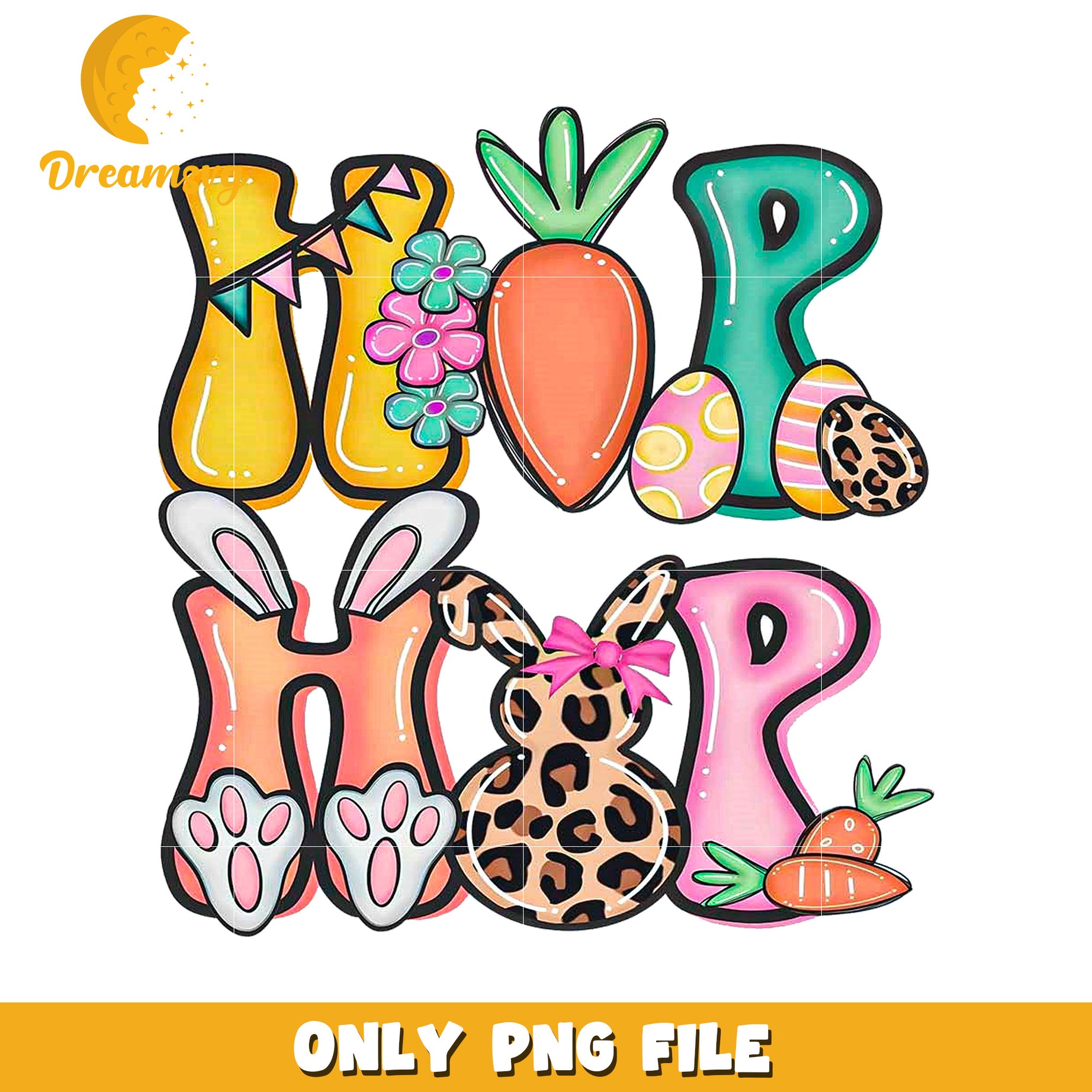 Easter Hop PNG Sublimation Design