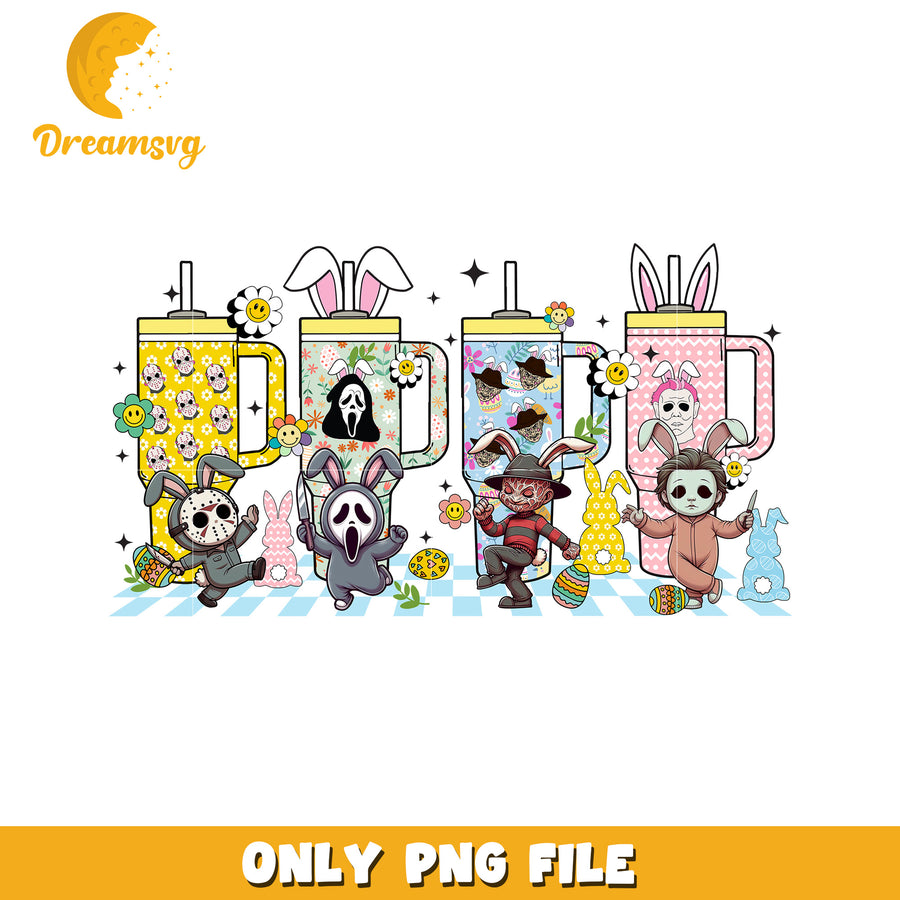 Easter Horror Bunny Tumblers PNG