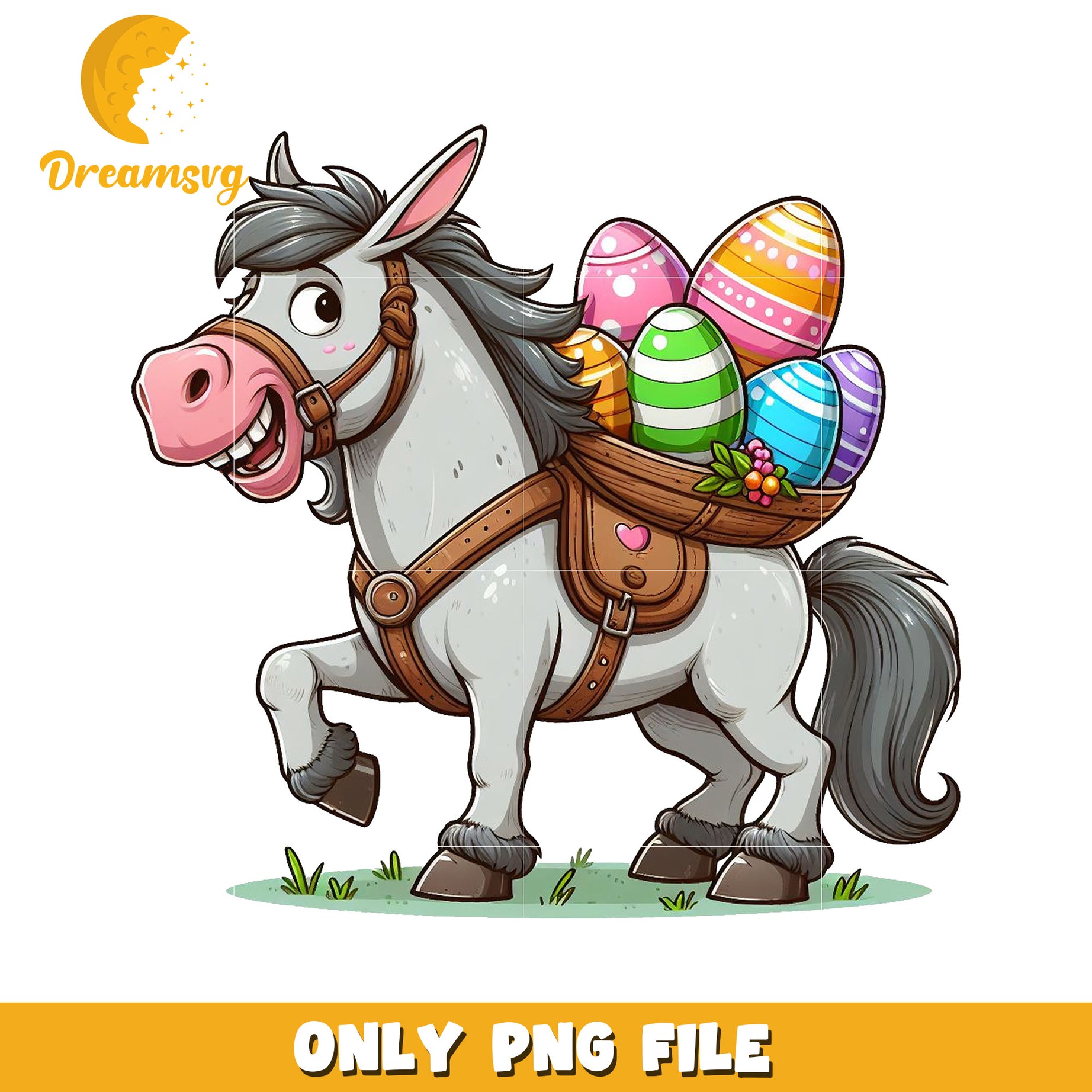 Easter Horse PNG Cartoon Clipart