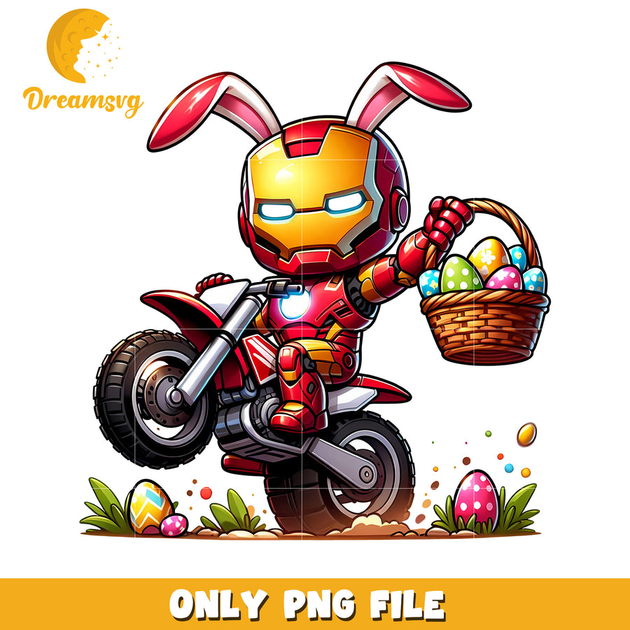 Easter Iron Man Bunny PNG Motorcycle