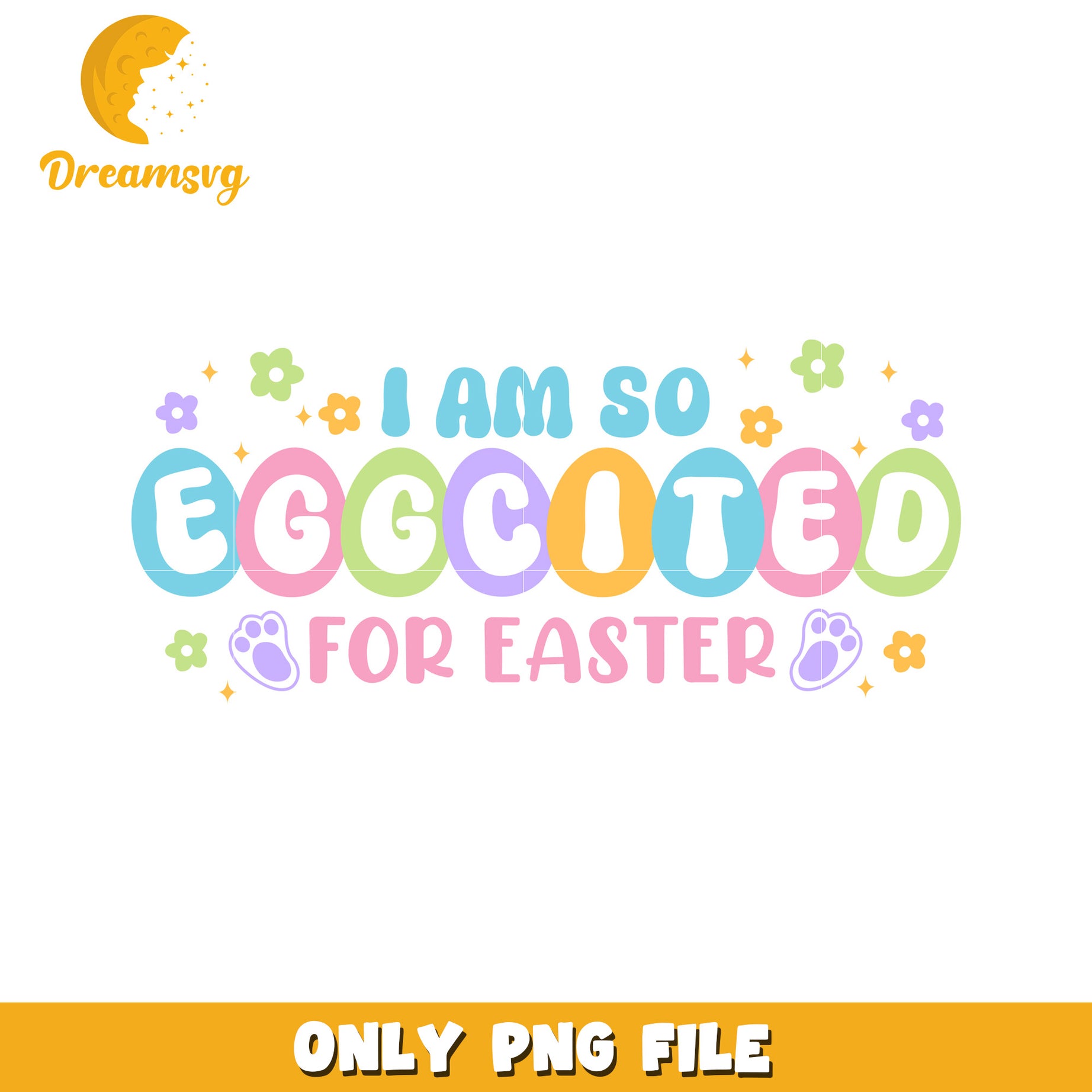 Easter Joyful Eggcitement PNG Graphic for Celebrations