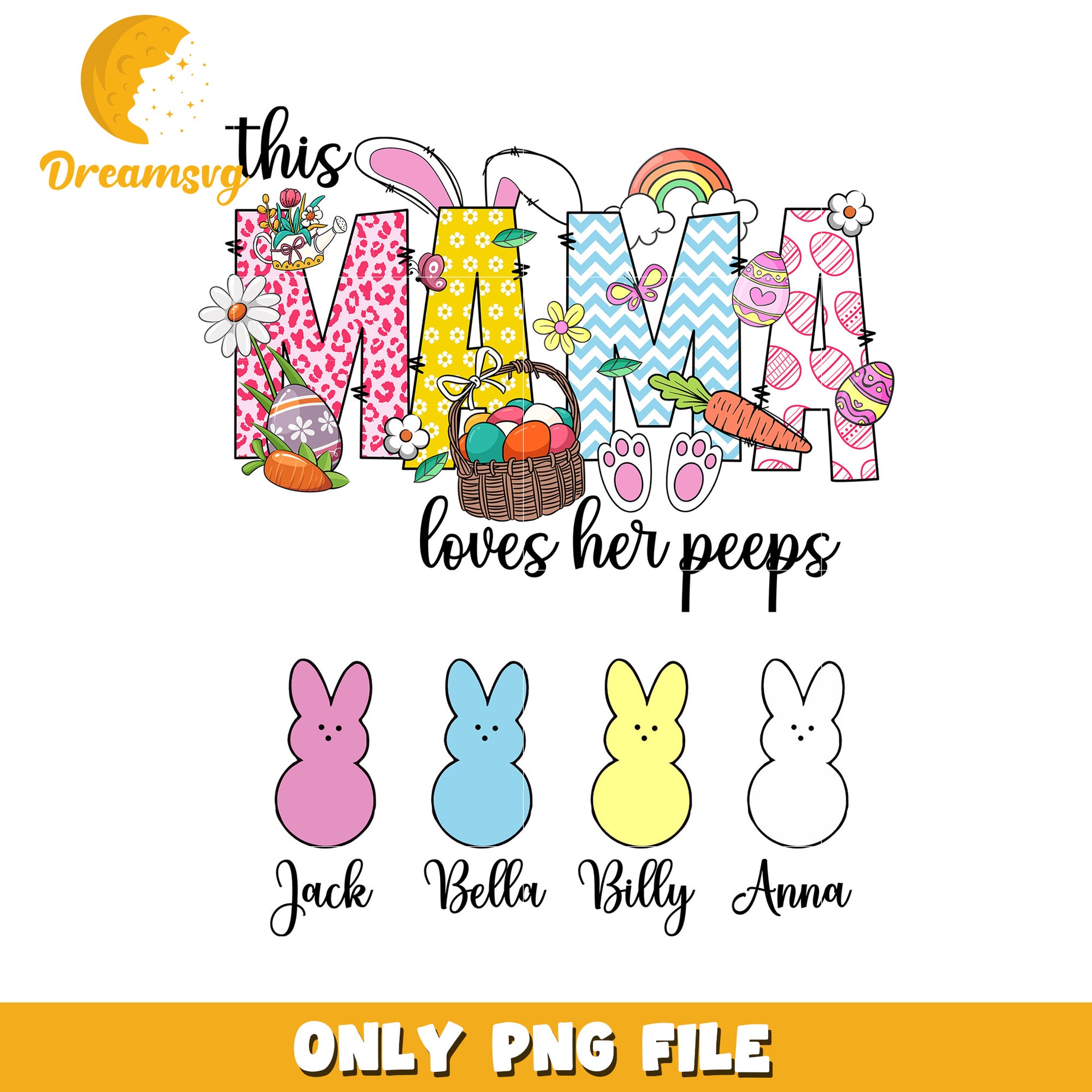 Easter Mama Peeps PNG Design