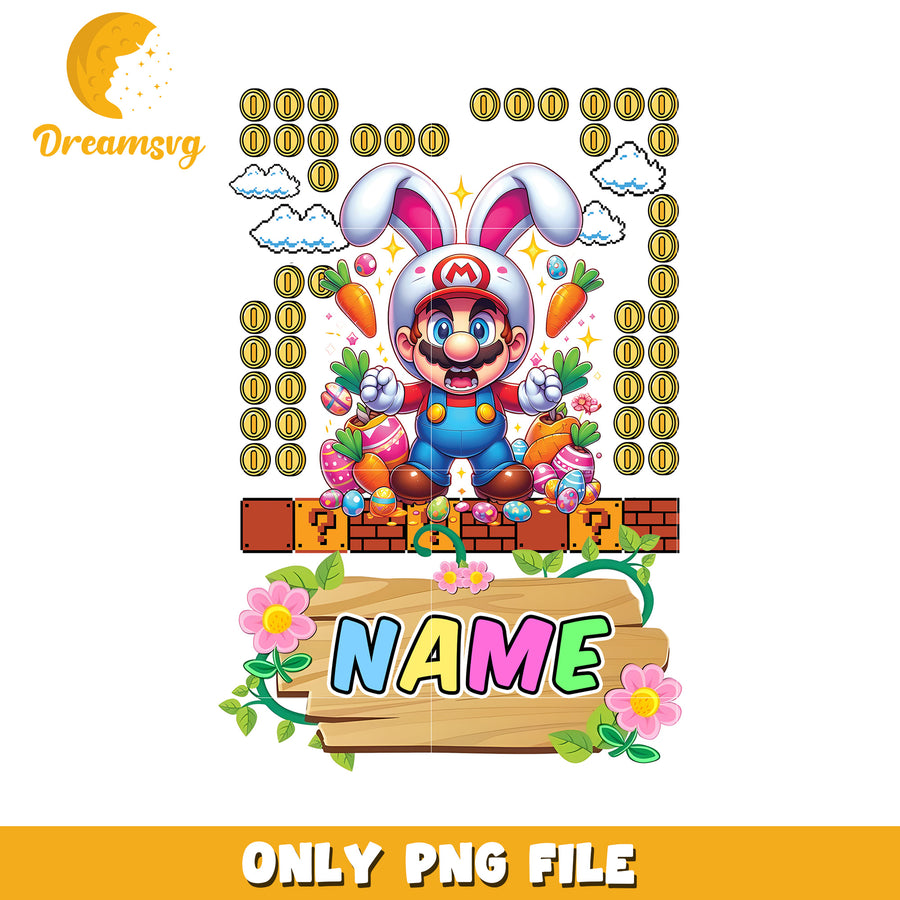 Easter Mario Bunny PNG Sublimation Design