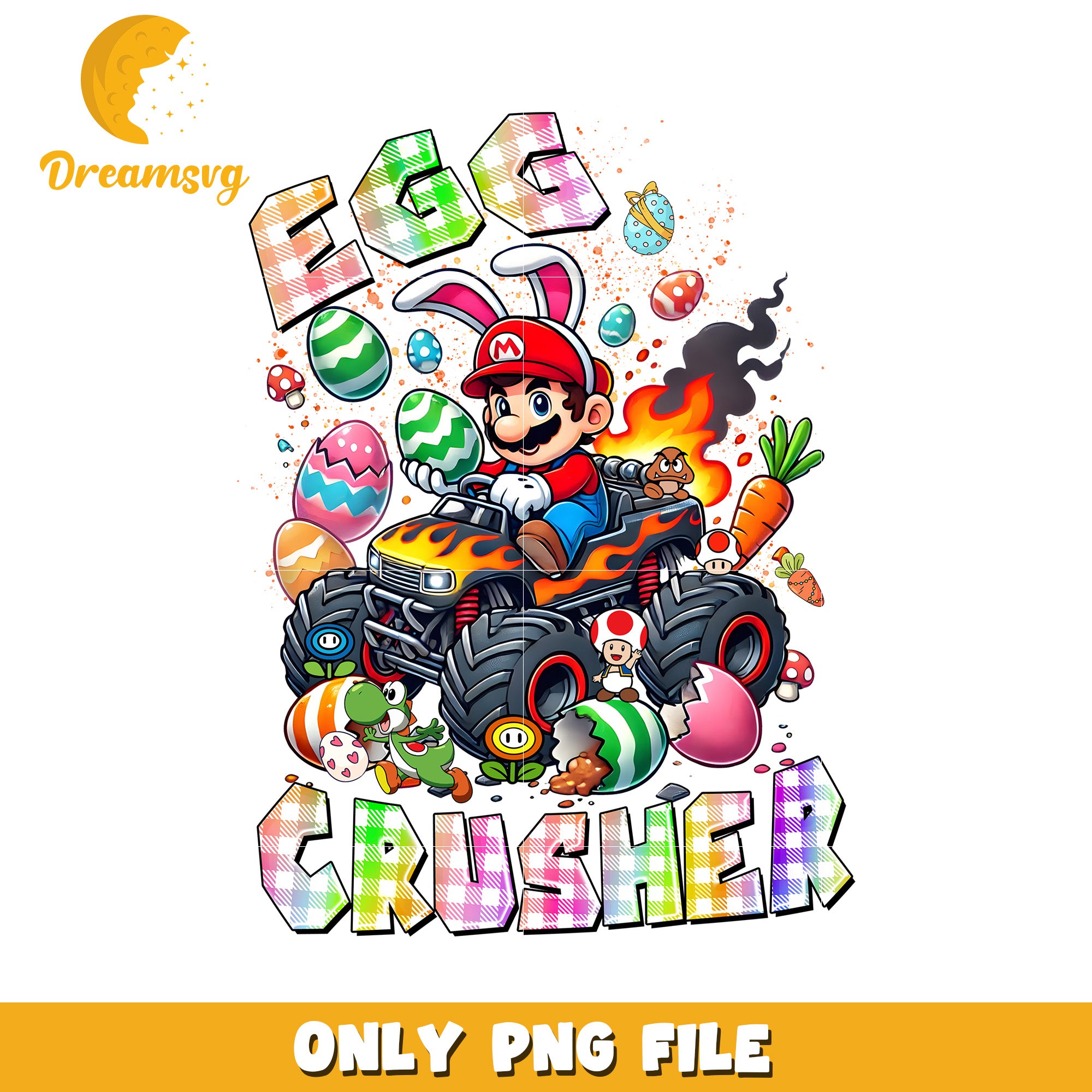 Easter Mario Monster Truck PNG