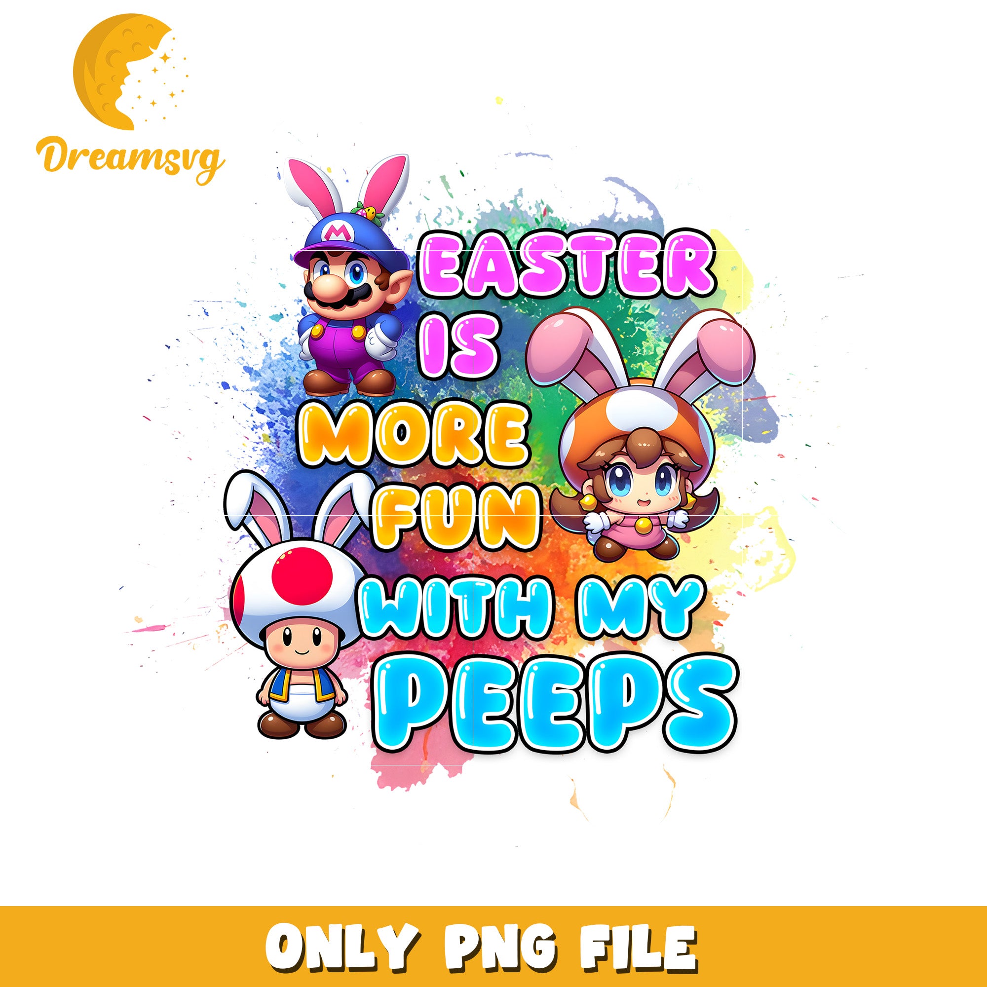 Easter Mario Peeps PNG Design