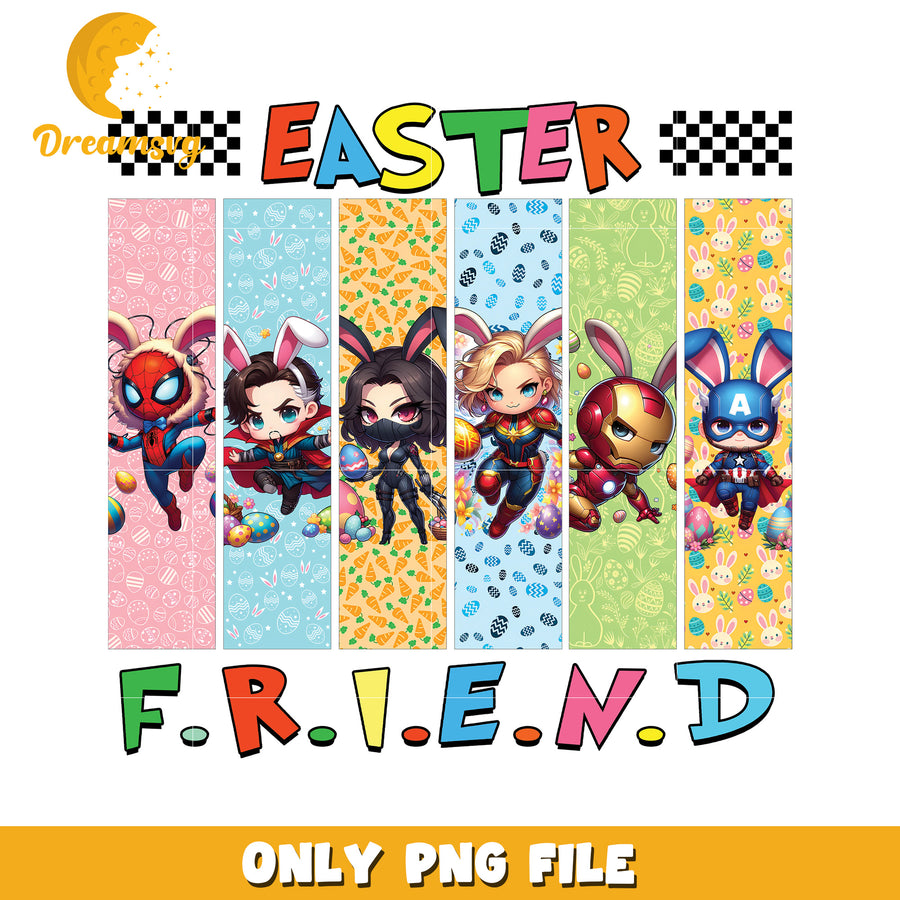 Easter Marvel Friends PNG Cartoon Image