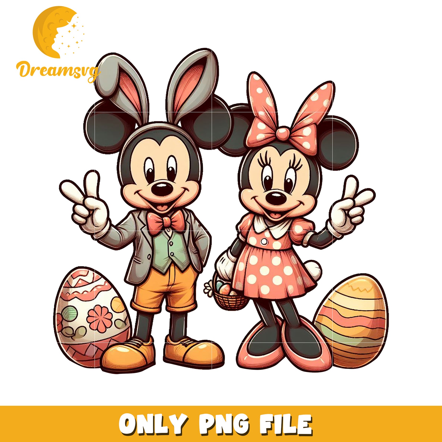 Easter Mickey Minnie PNG Clipart