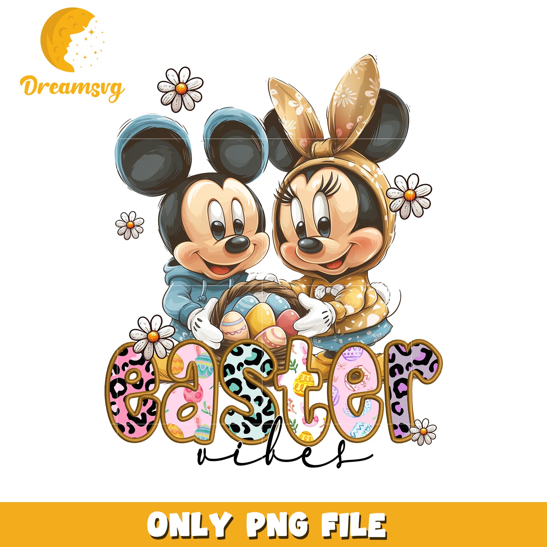 Easter Minnie Mickey PNG Design