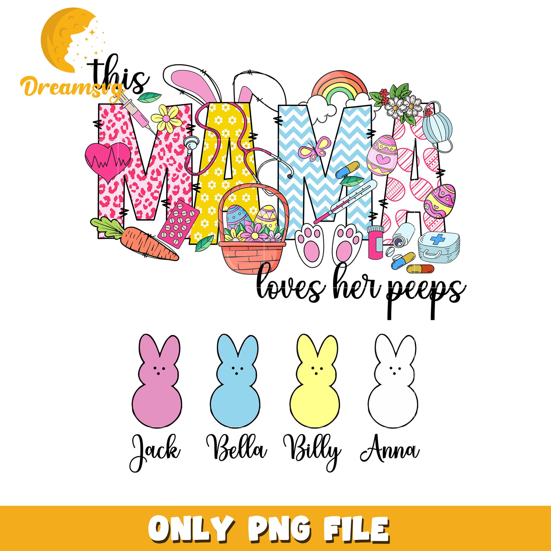 Easter Mom PNG Peeps Design