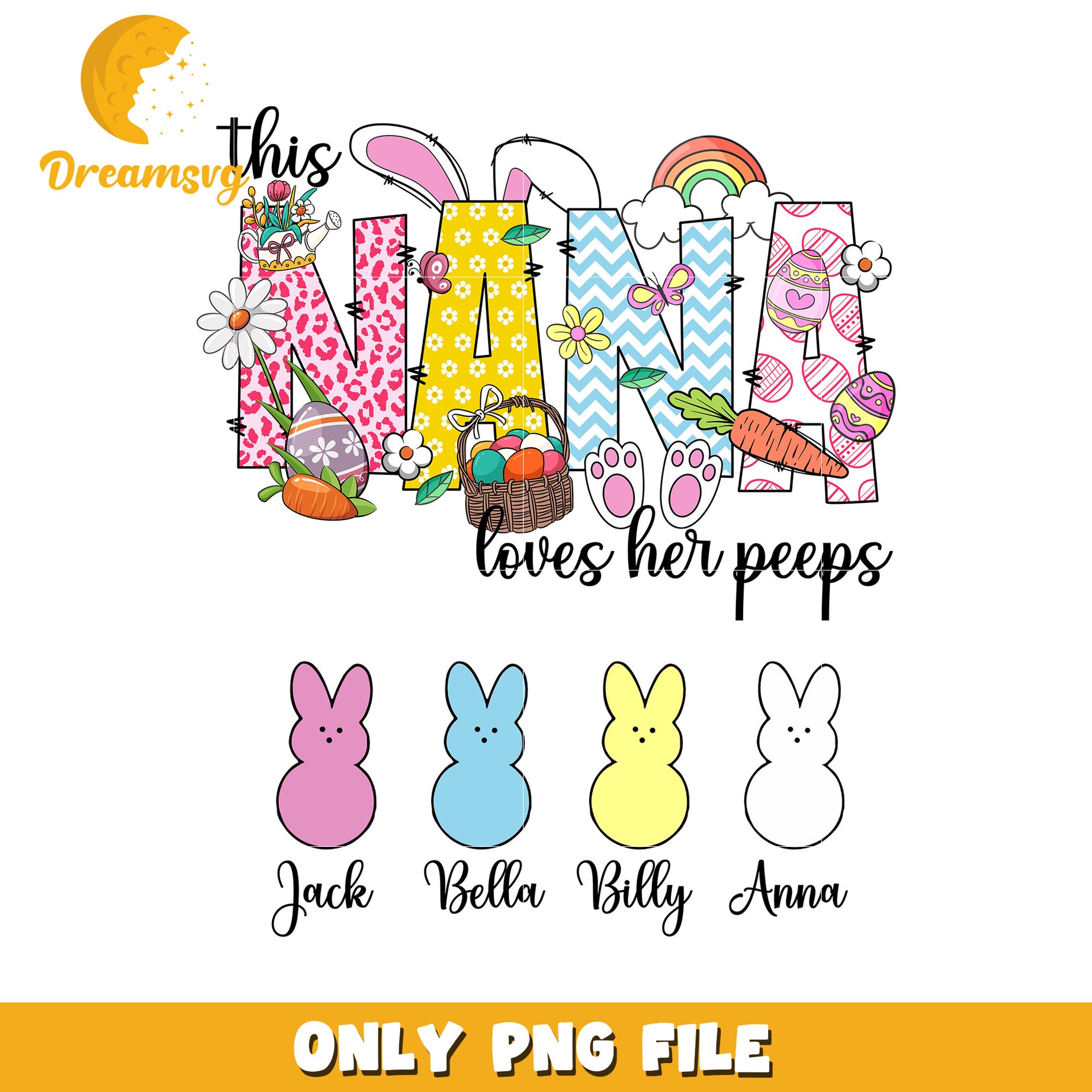 Easter Nana Peeps PNG Sublimation