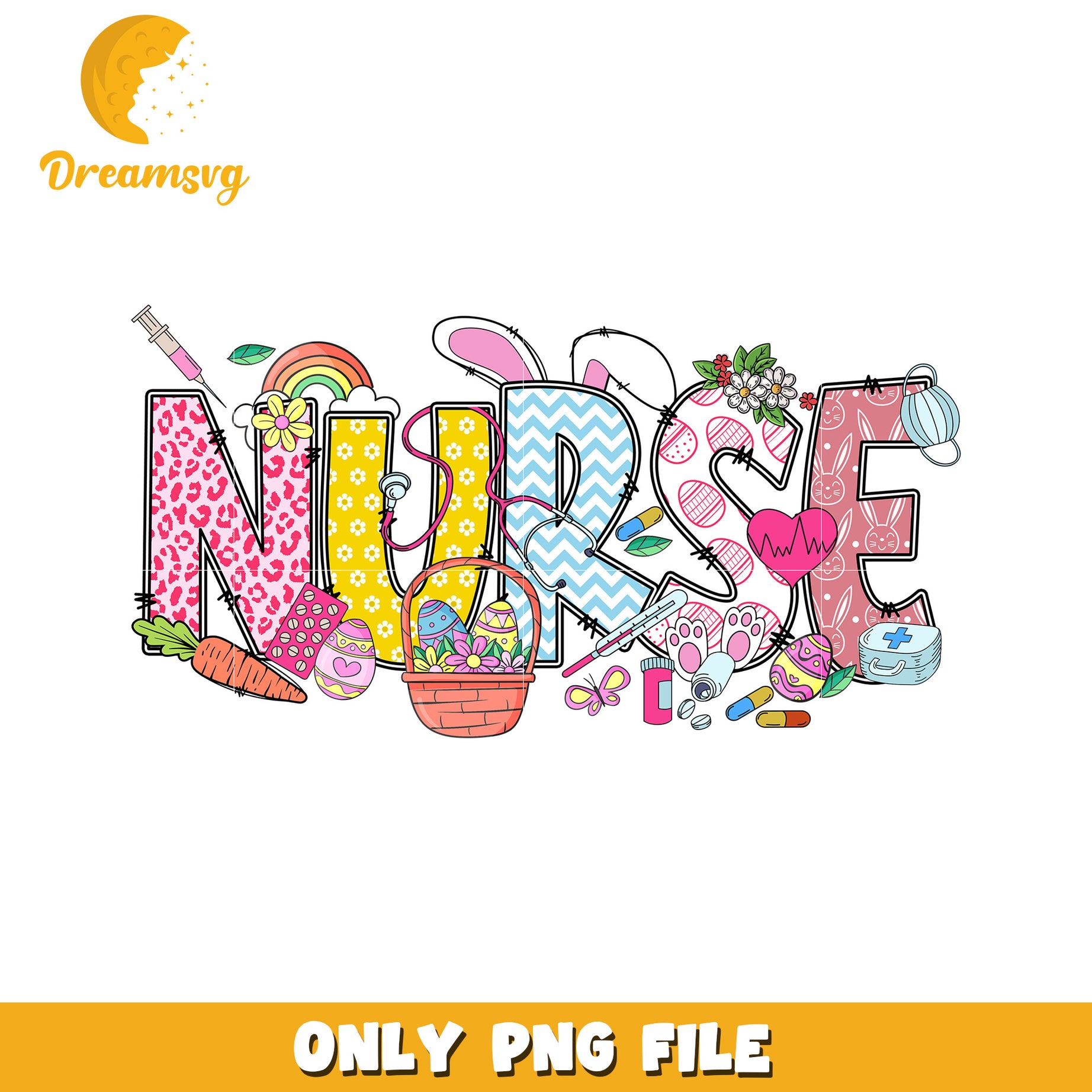 Easter Nurse PNG Design