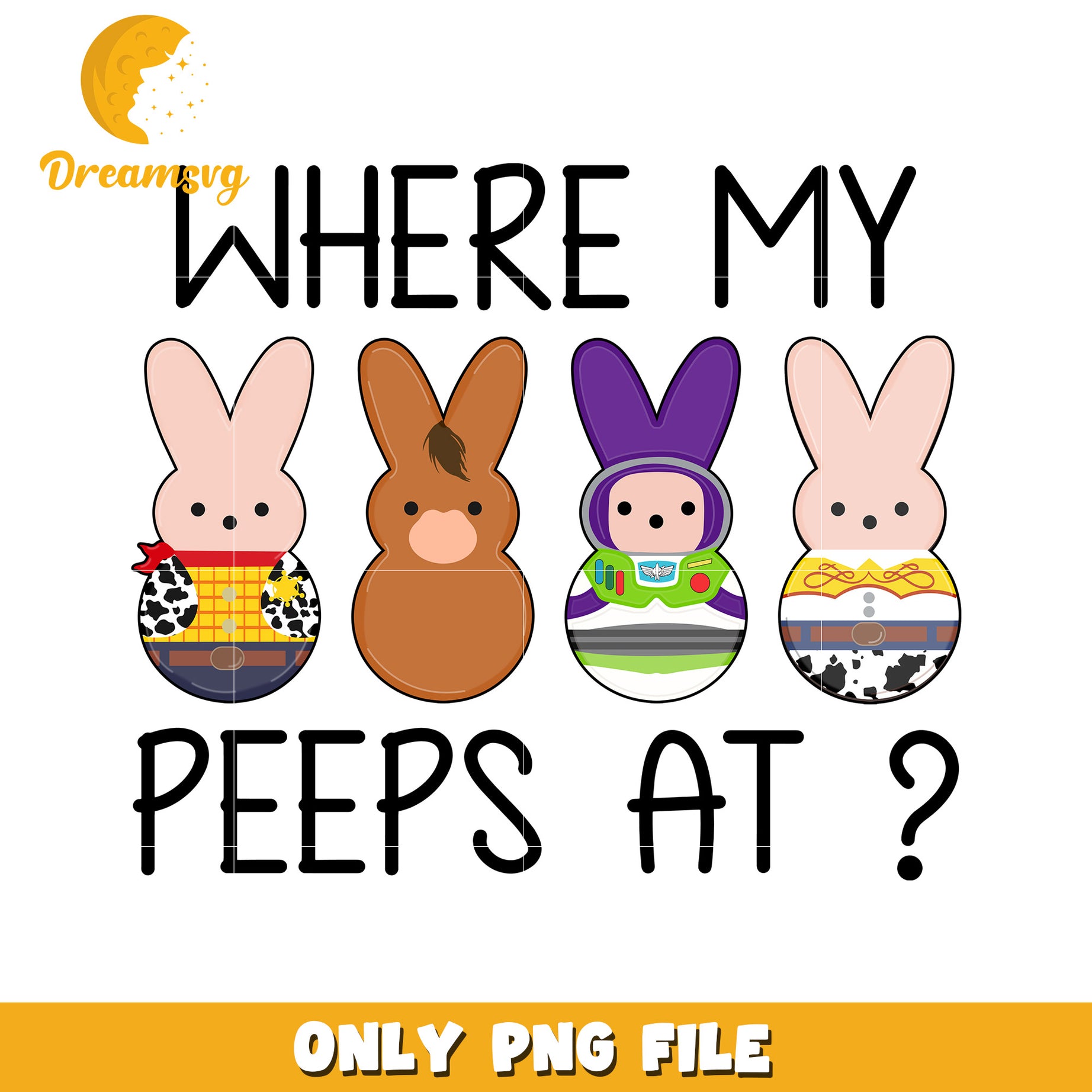 Easter Peeps Toy Story Design PNG