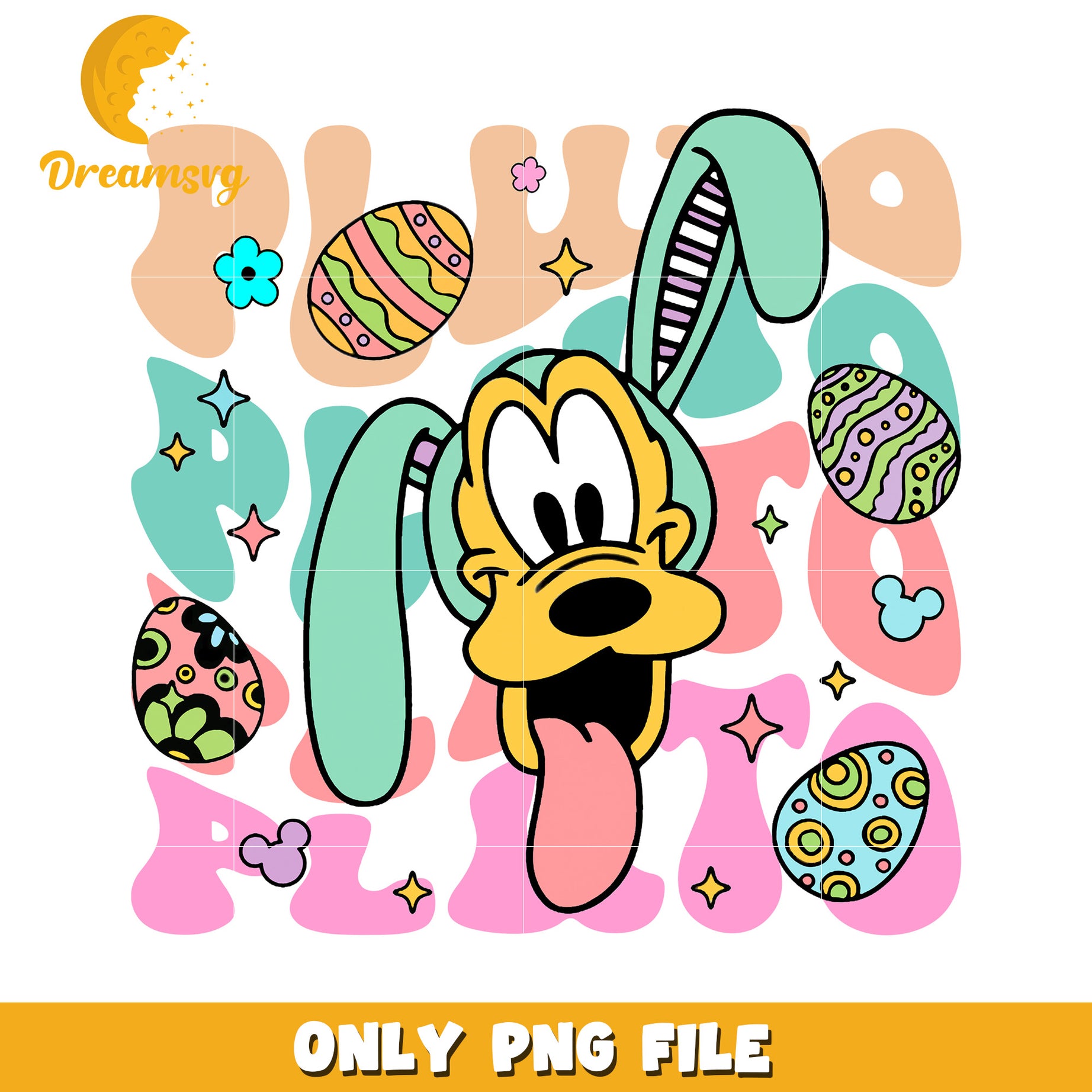 Easter Pluto PNG Graphic Design