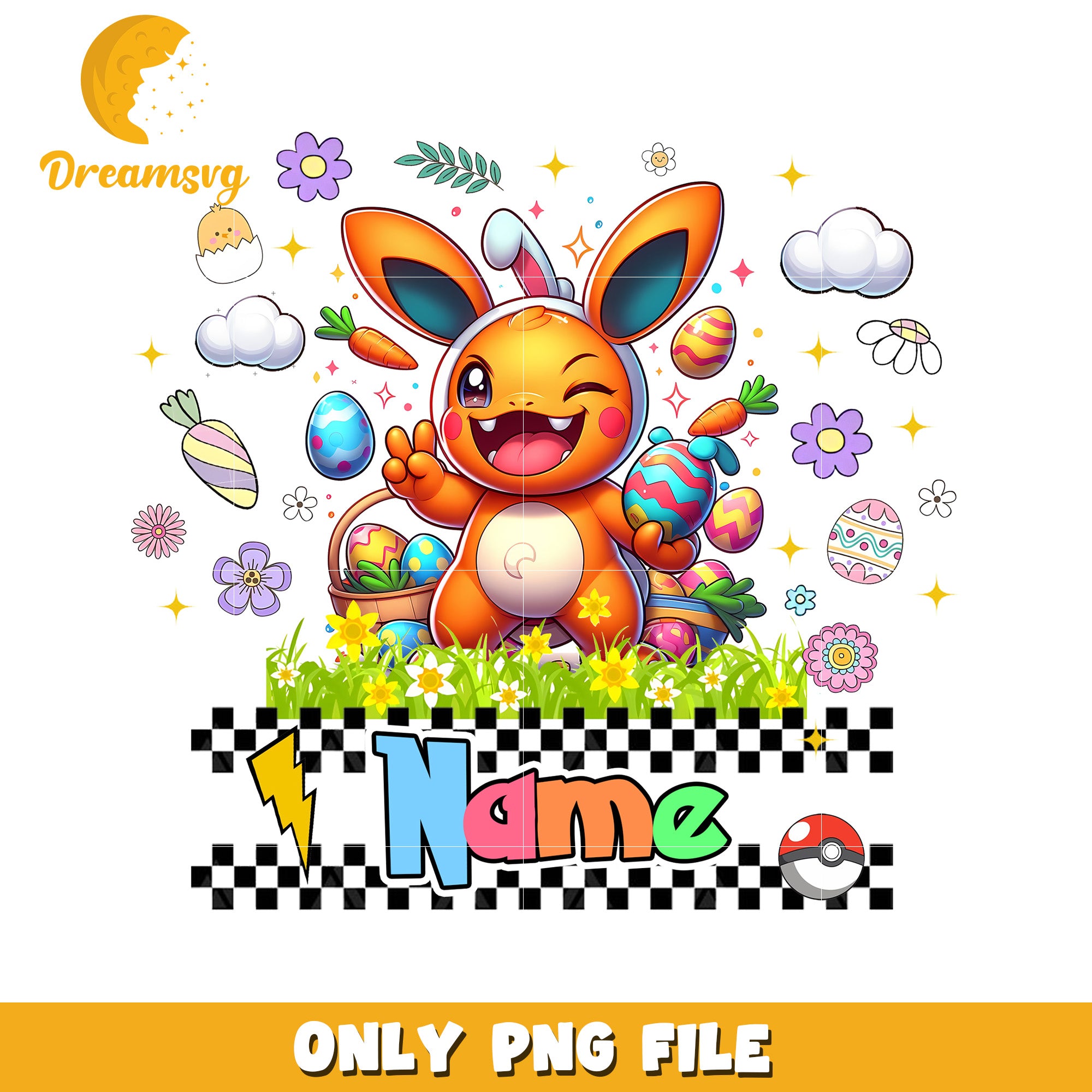 Easter Pokemon PNG Cute Bunny Eevee Design