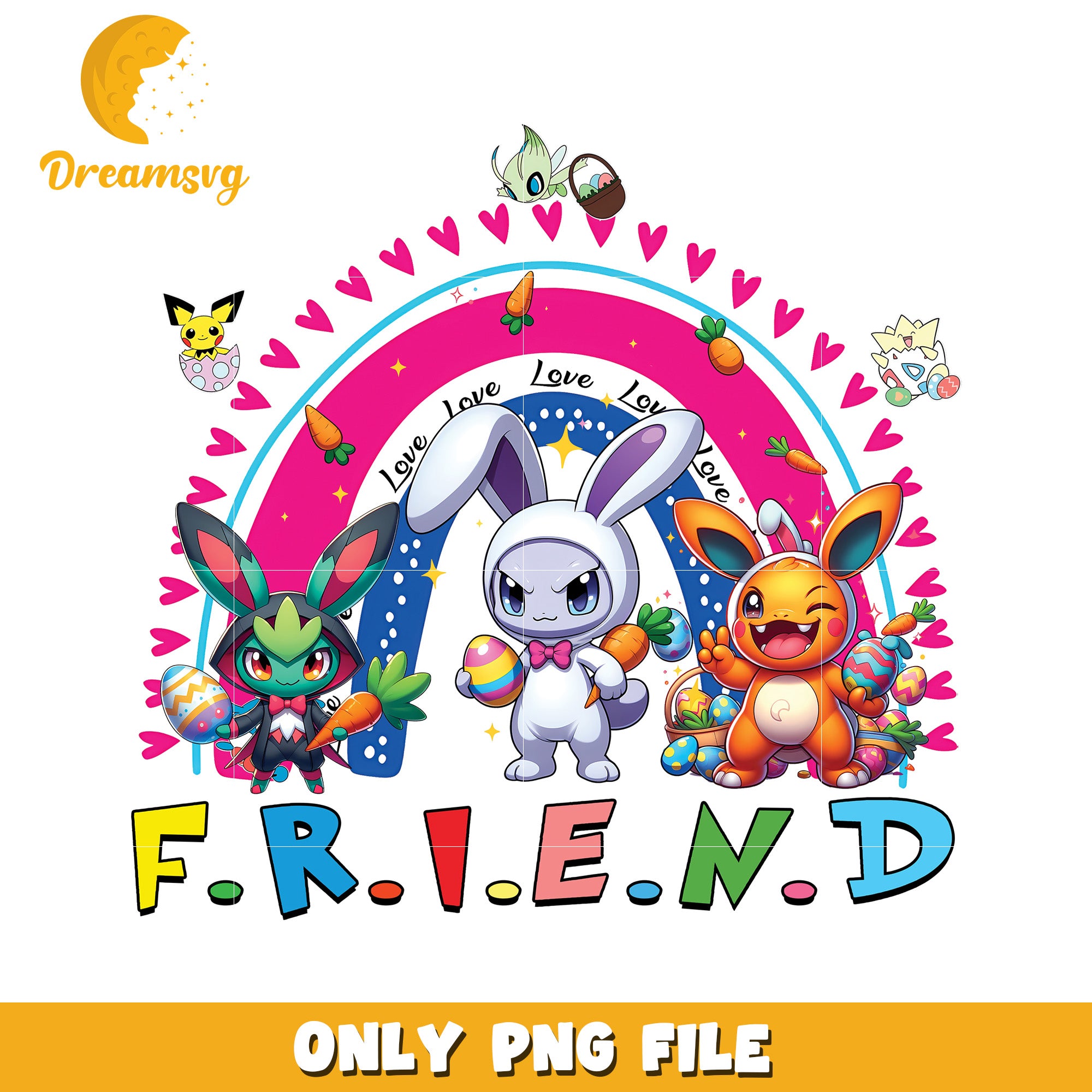 Easter Pokemon PNG Cute Bunny Friends Design