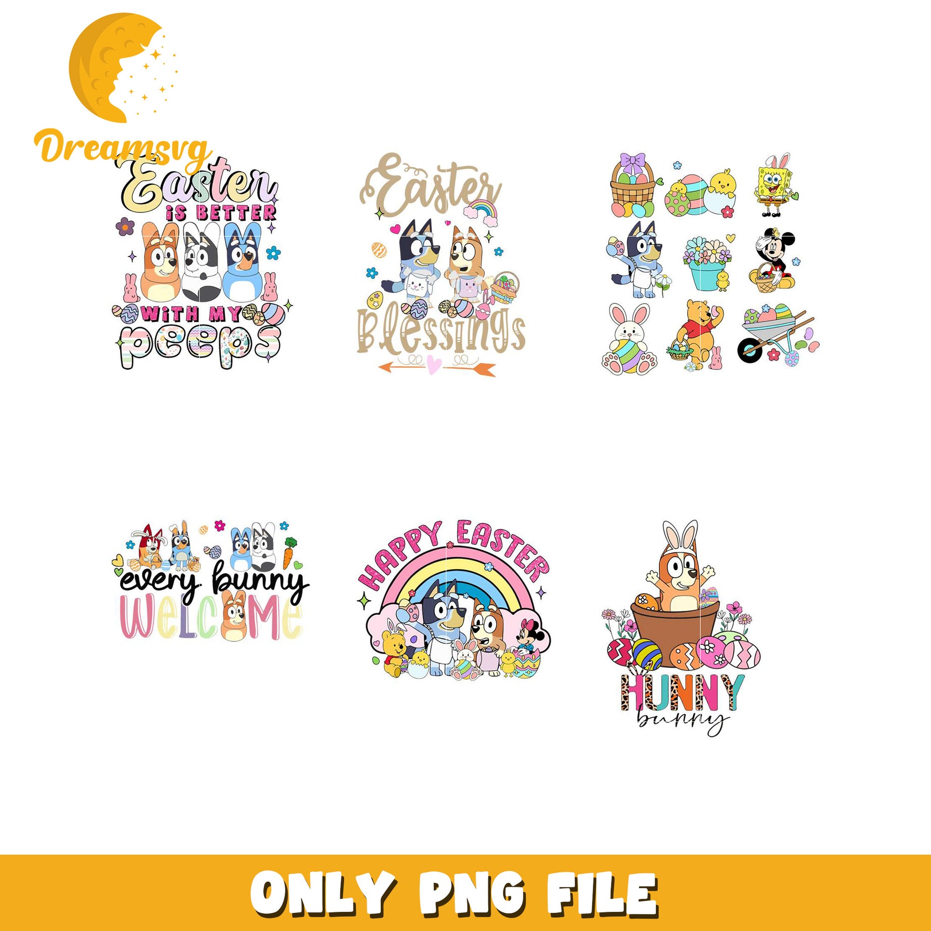 Easter Puppy PNG Bundle Designs