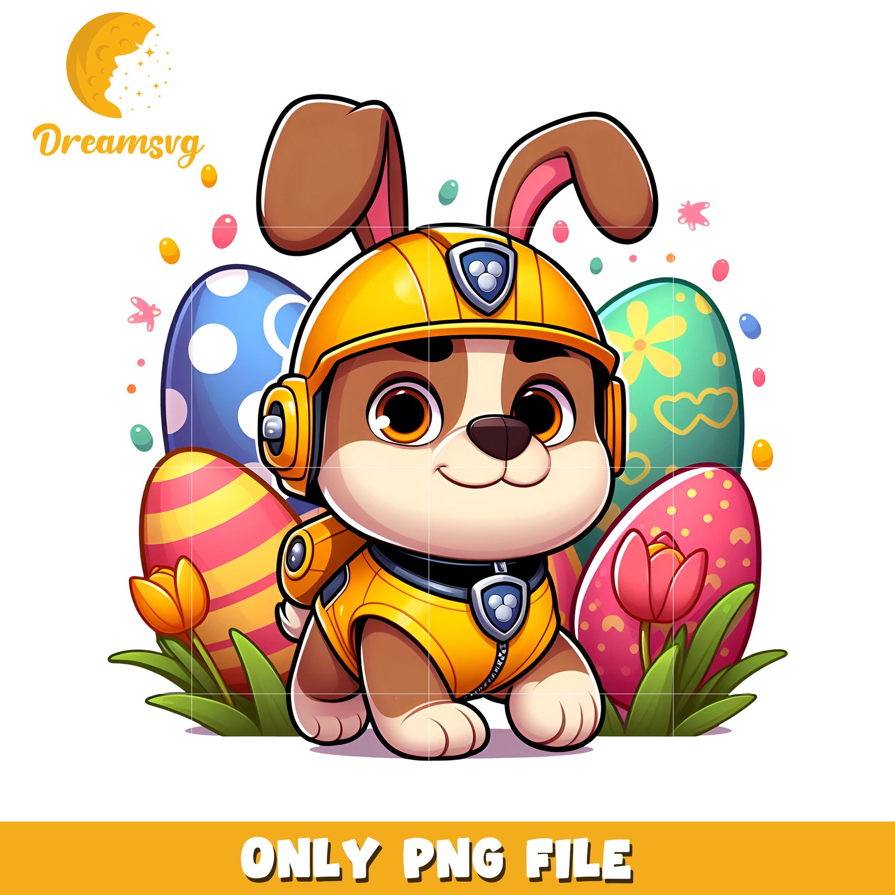 Easter Puppy PNG Cute Cartoon Bunny Dog