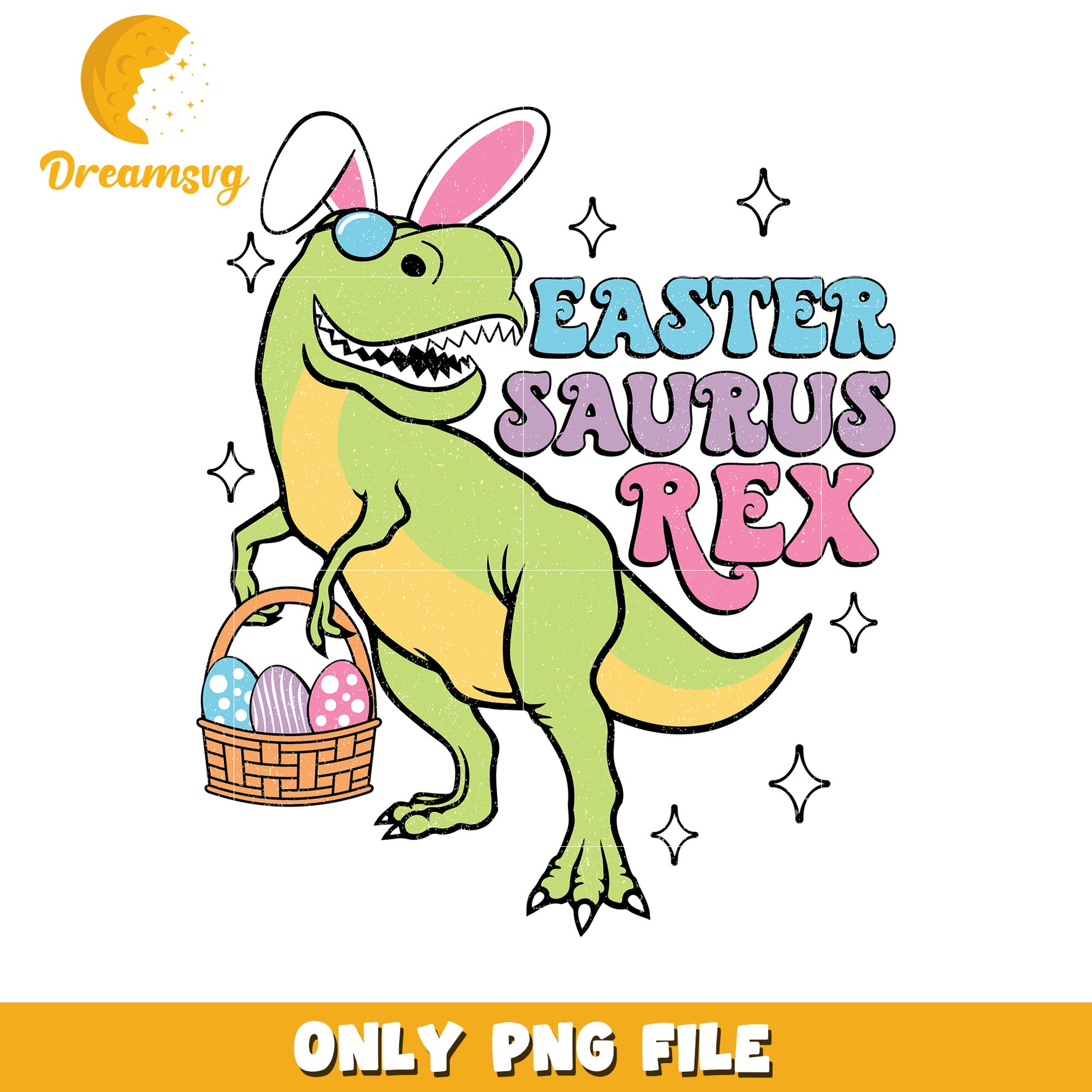 Easter Saurus Rex PNG Cute Dinosaur Design