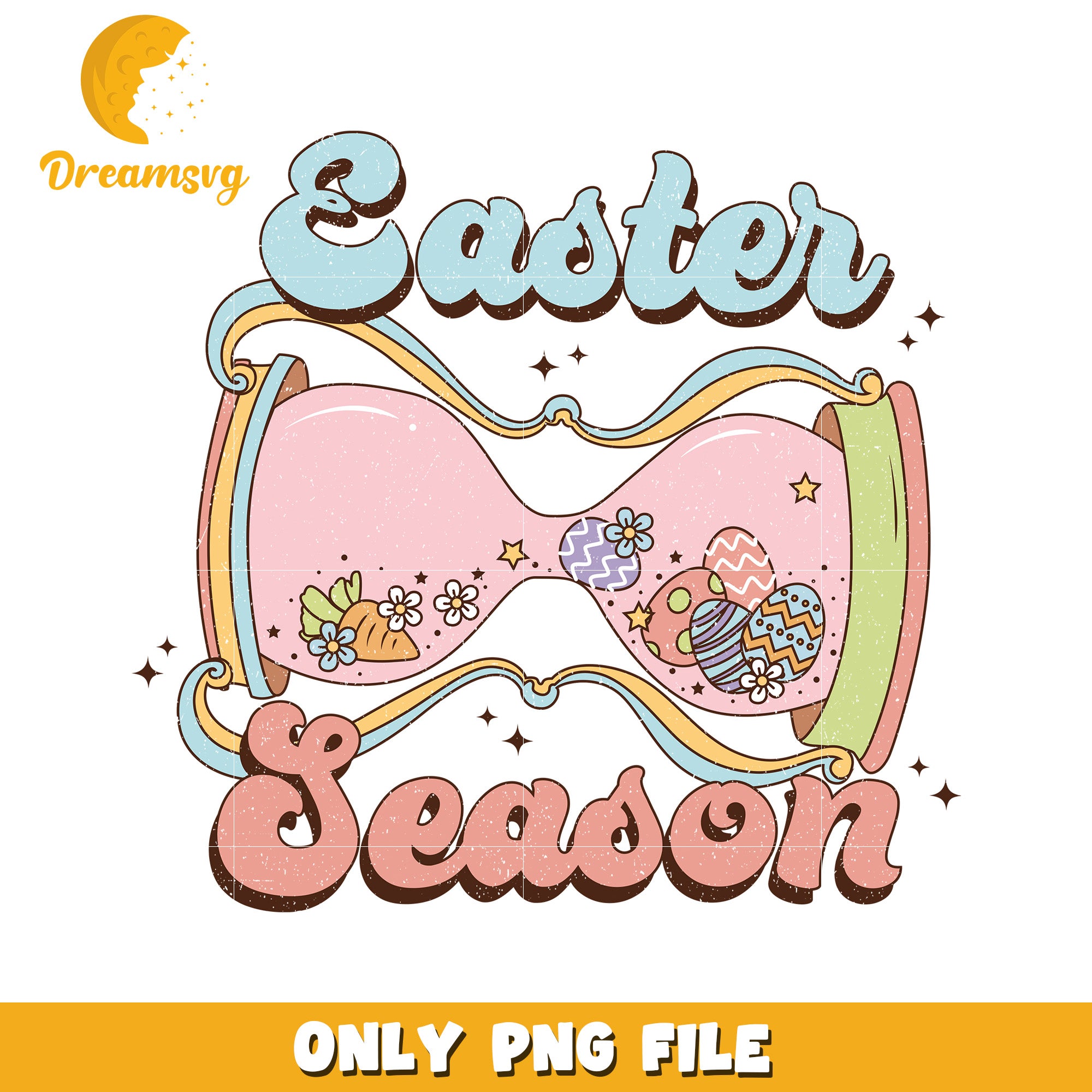 Easter Season PNG Retro Hourglass Design