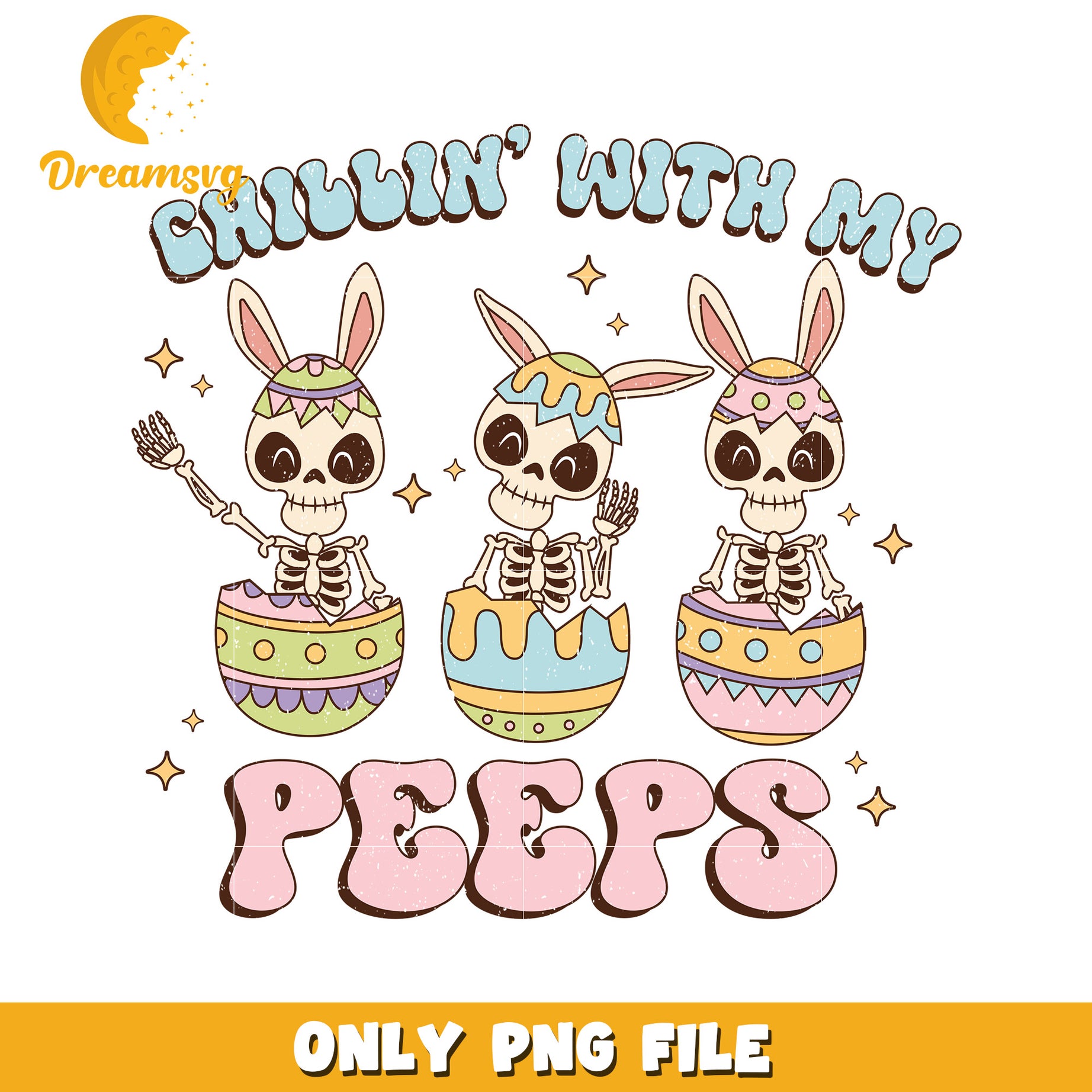 Easter Skeleton Peeps PNG Graphic