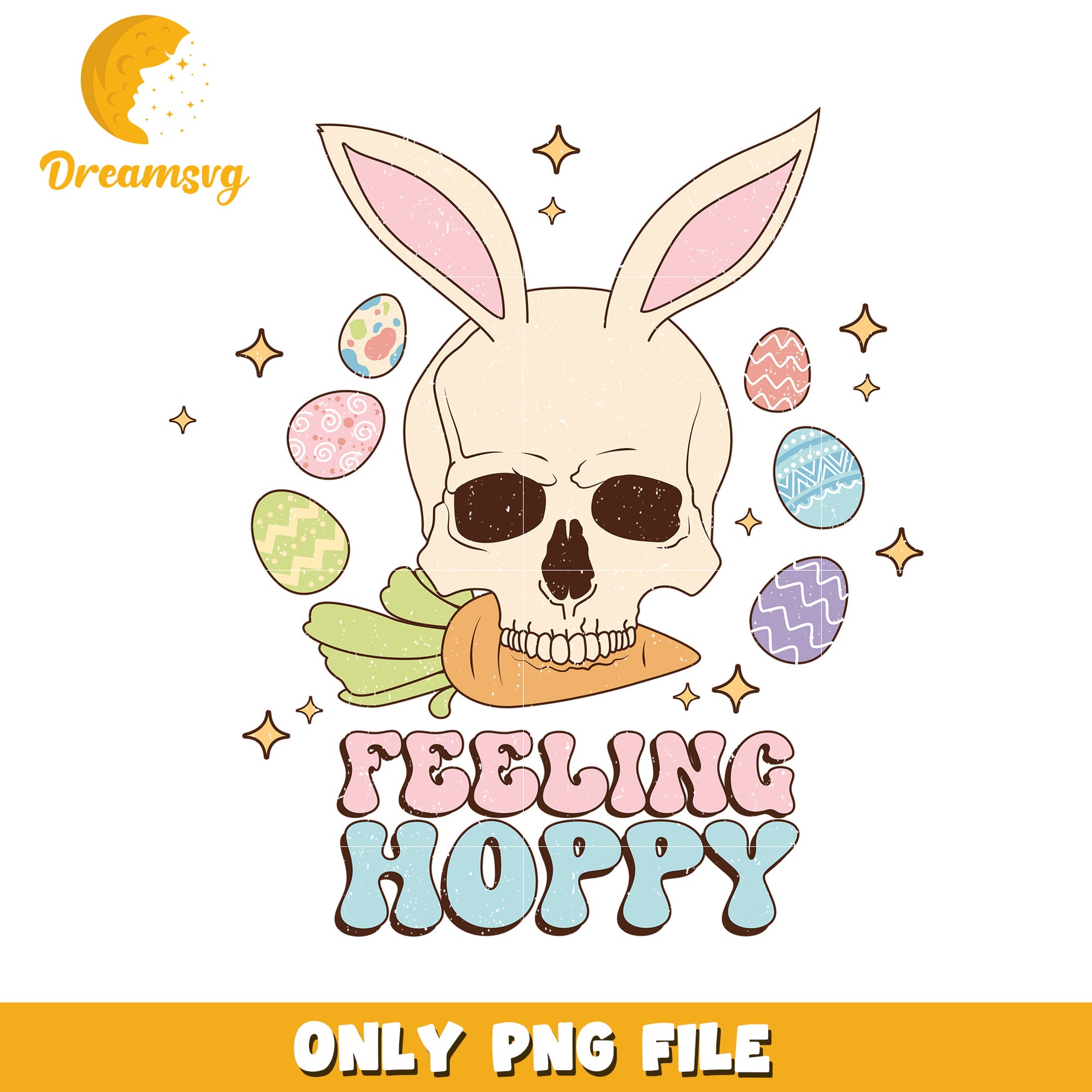 Easter Skull Bunny PNG Feeling Hoppy Design