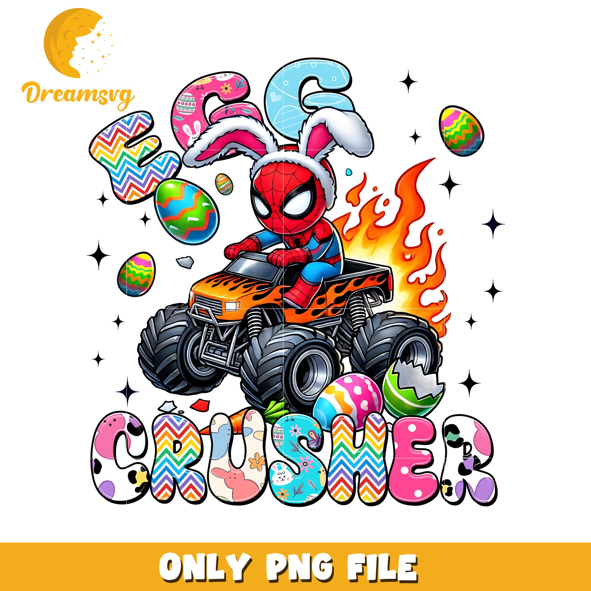 Easter Spider-Man Monster Truck PNG
