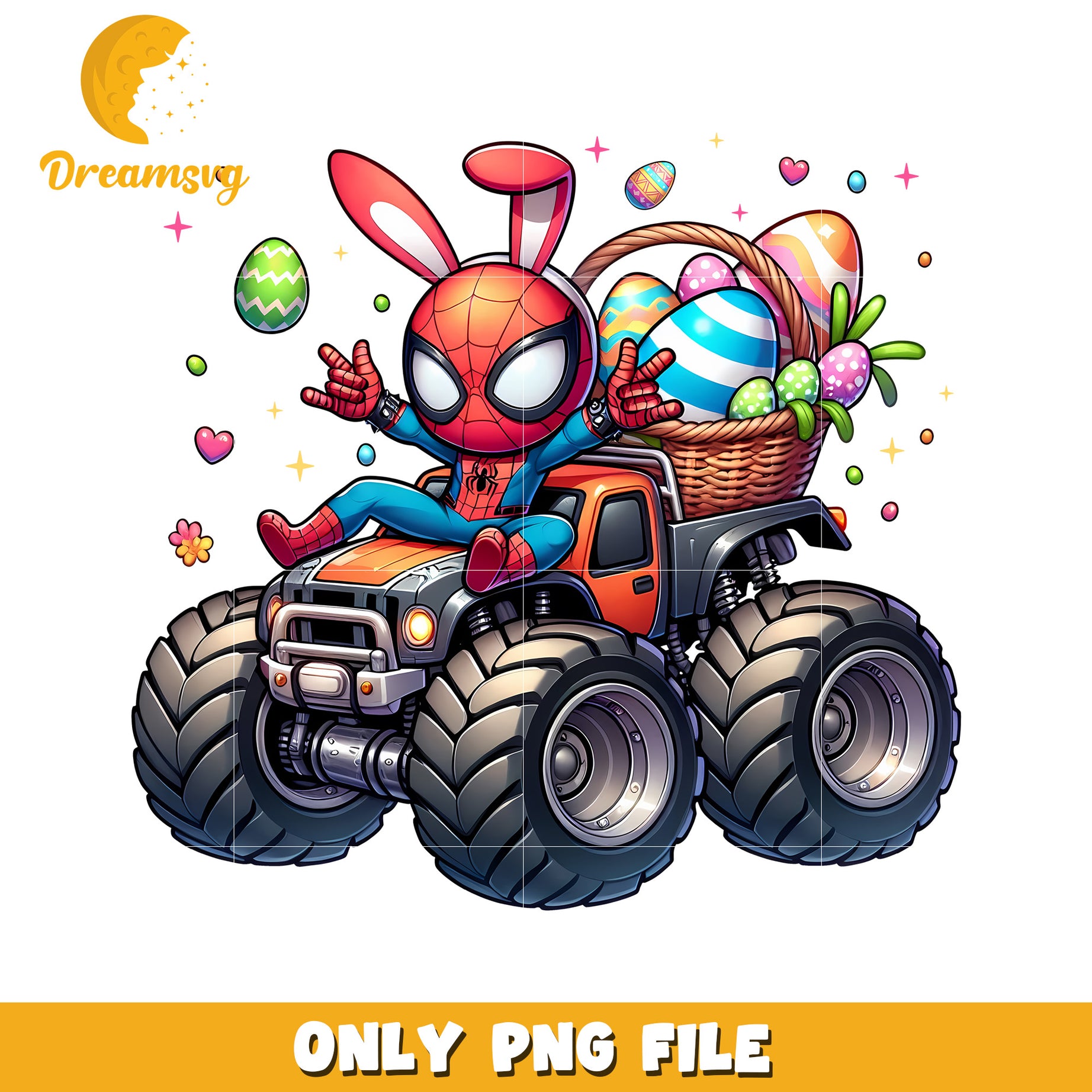 Easter Spider-Man Monster Truck PNG Image