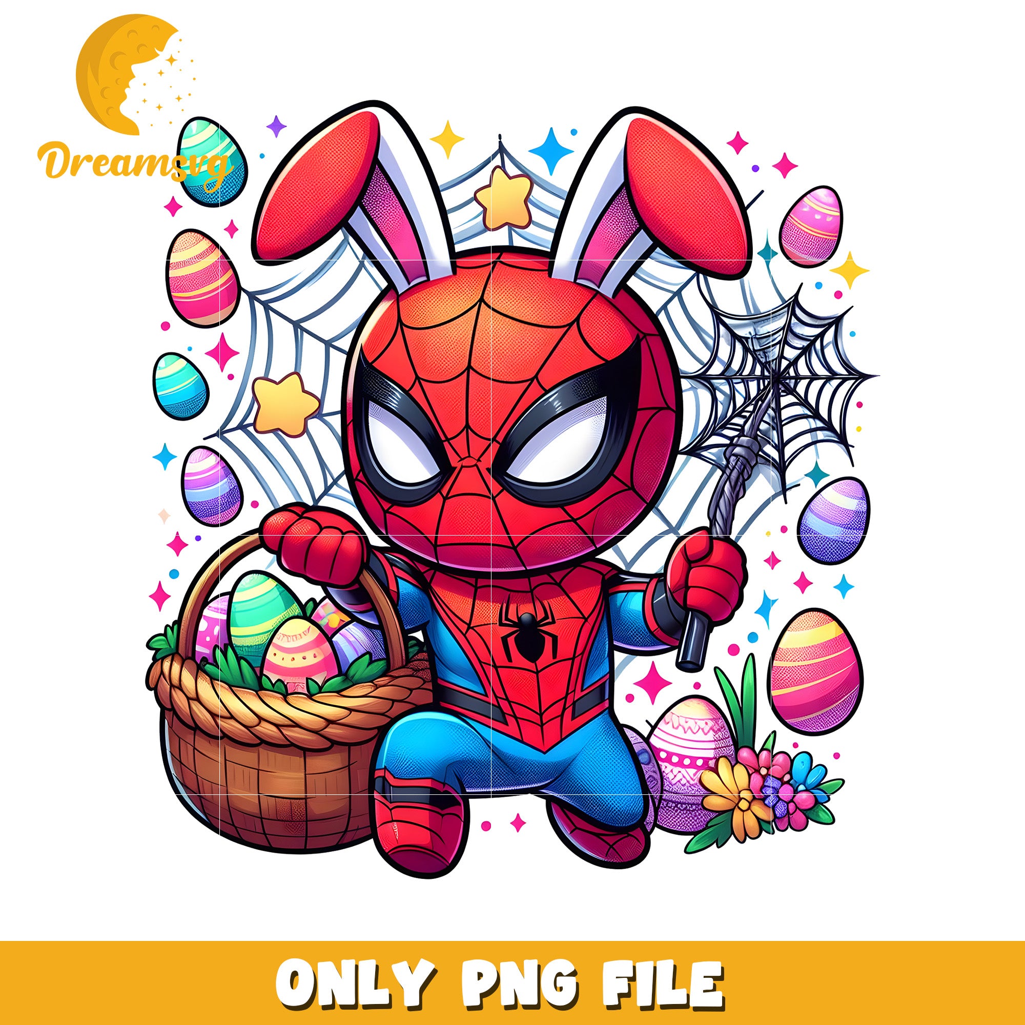 Easter Spider-Man PNG Cute Bunny Suit Design