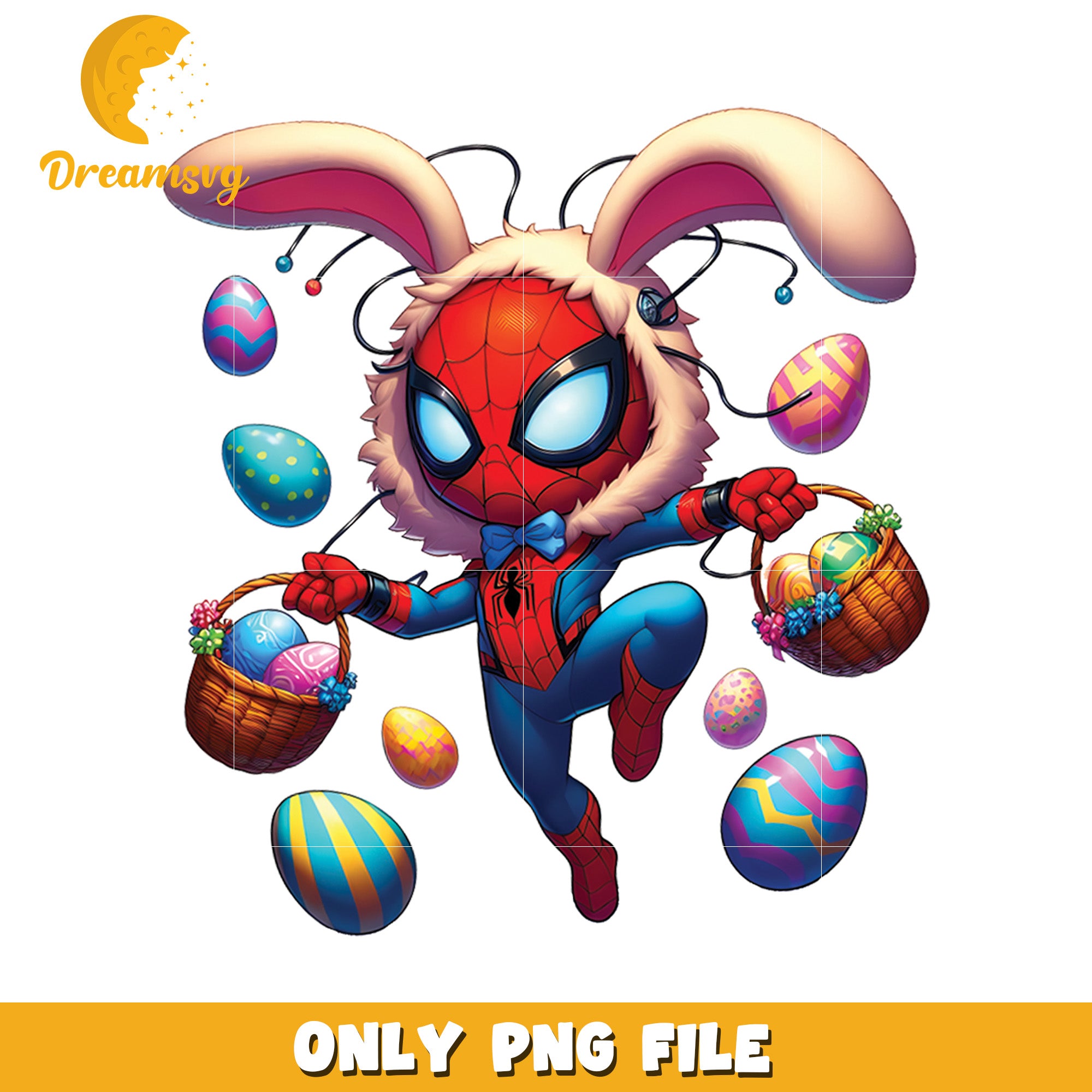Easter Spider-Man PNG Cute Bunny Superhero Design