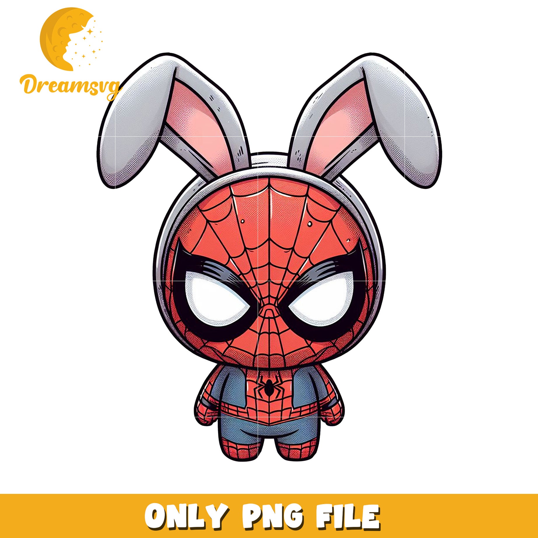 Easter SpiderMan PNG Cute Bunny