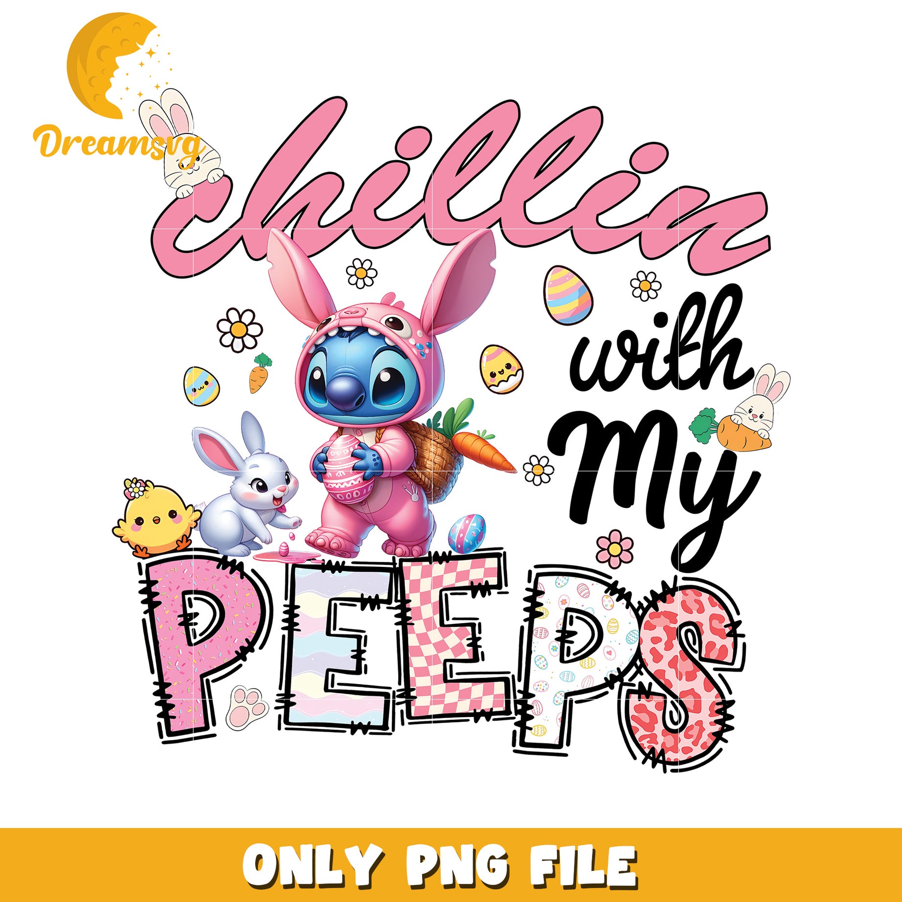 Easter Stitch Peeps PNG Sublimation