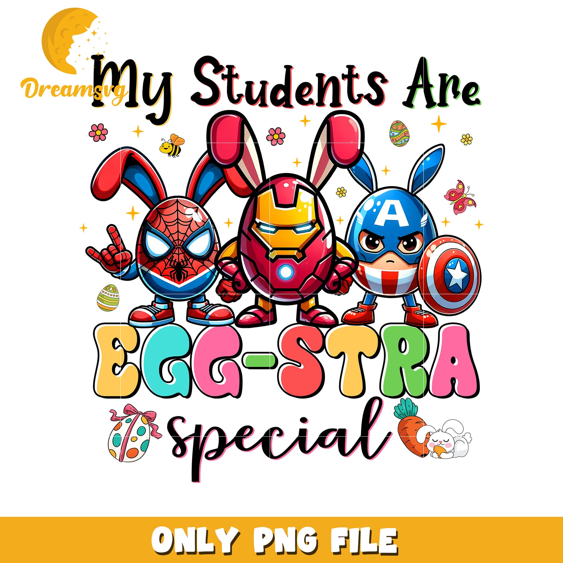 Easter Superhero Students PNG Design