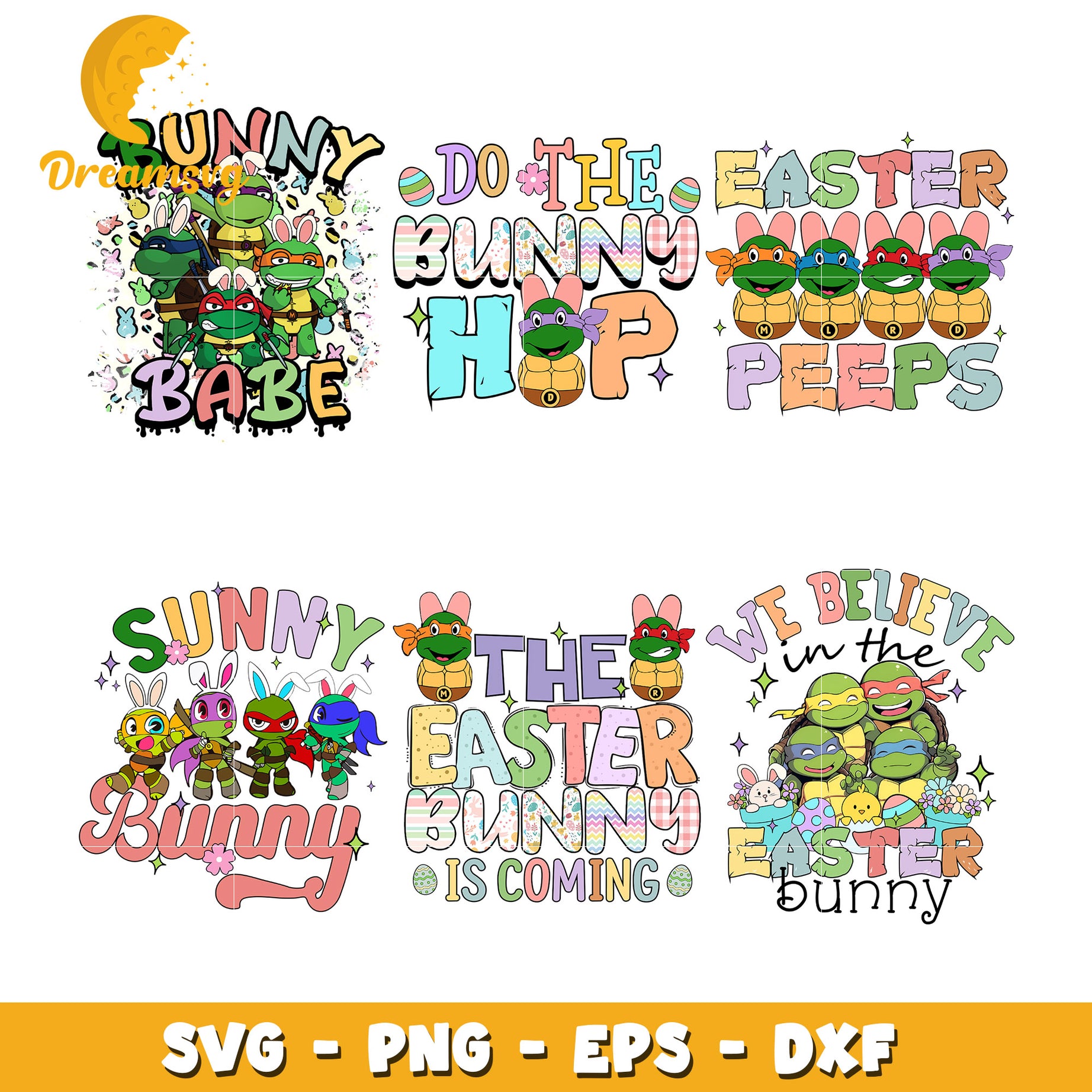 The easter bunny is coming bundle svg, ninja turtles svg