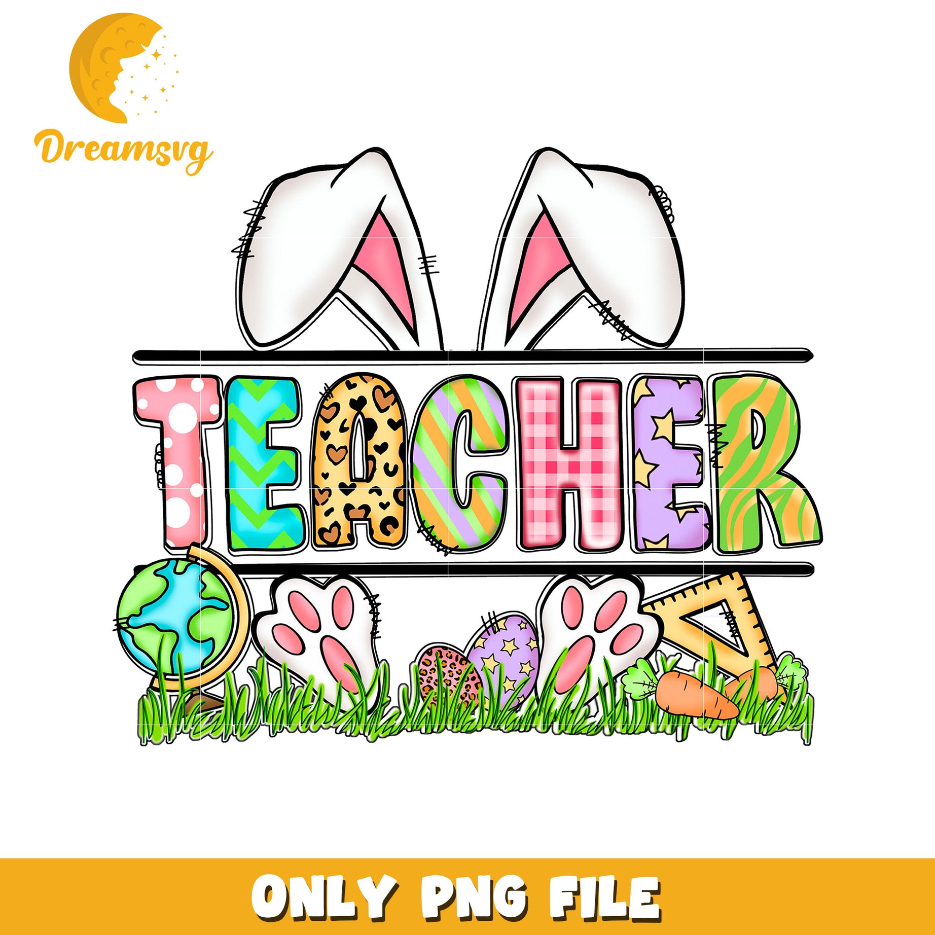 Easter Teacher PNG Sublimation Design