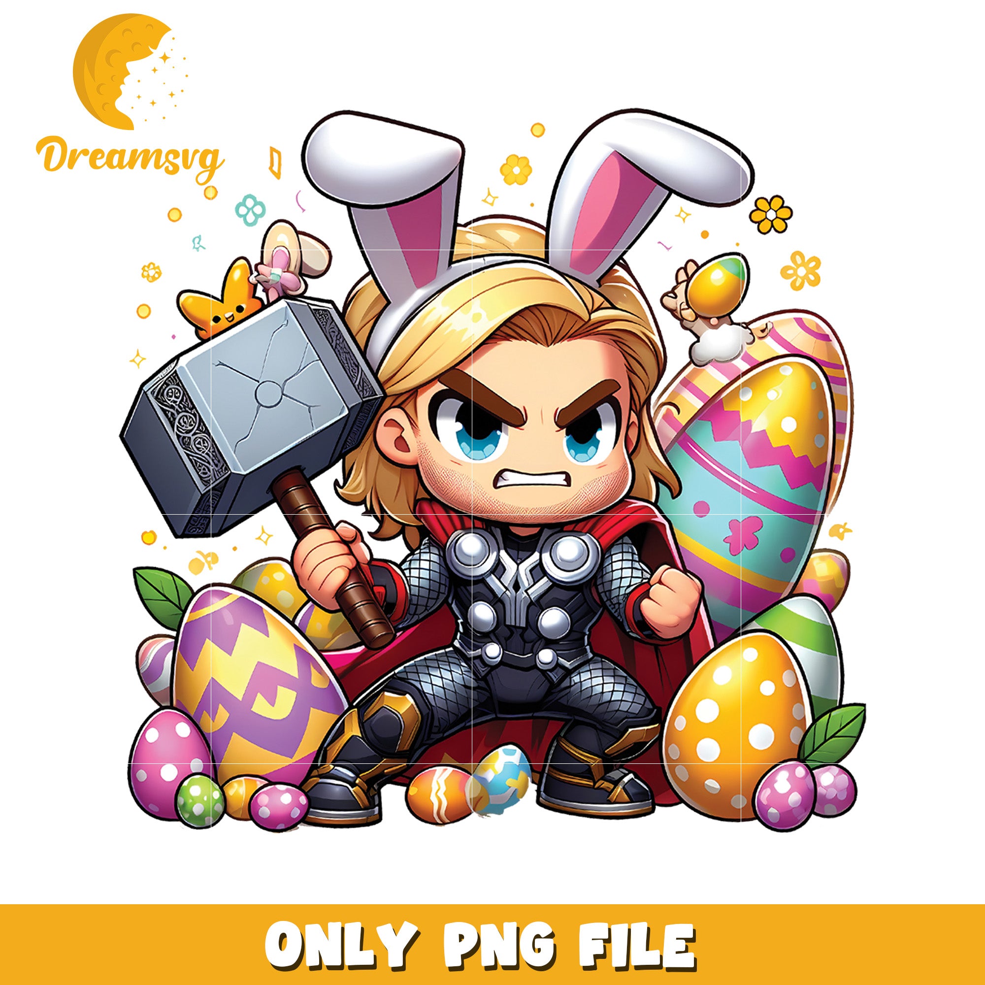 Easter Thor PNG Cute Bunny God of Thunder