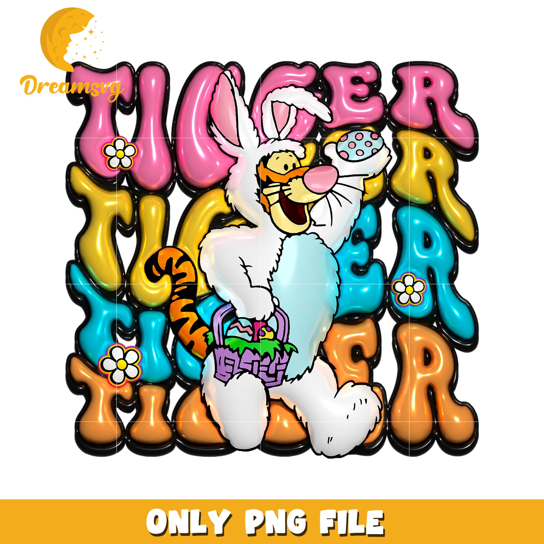 Easter Tigger Bunny PNG Sublimation