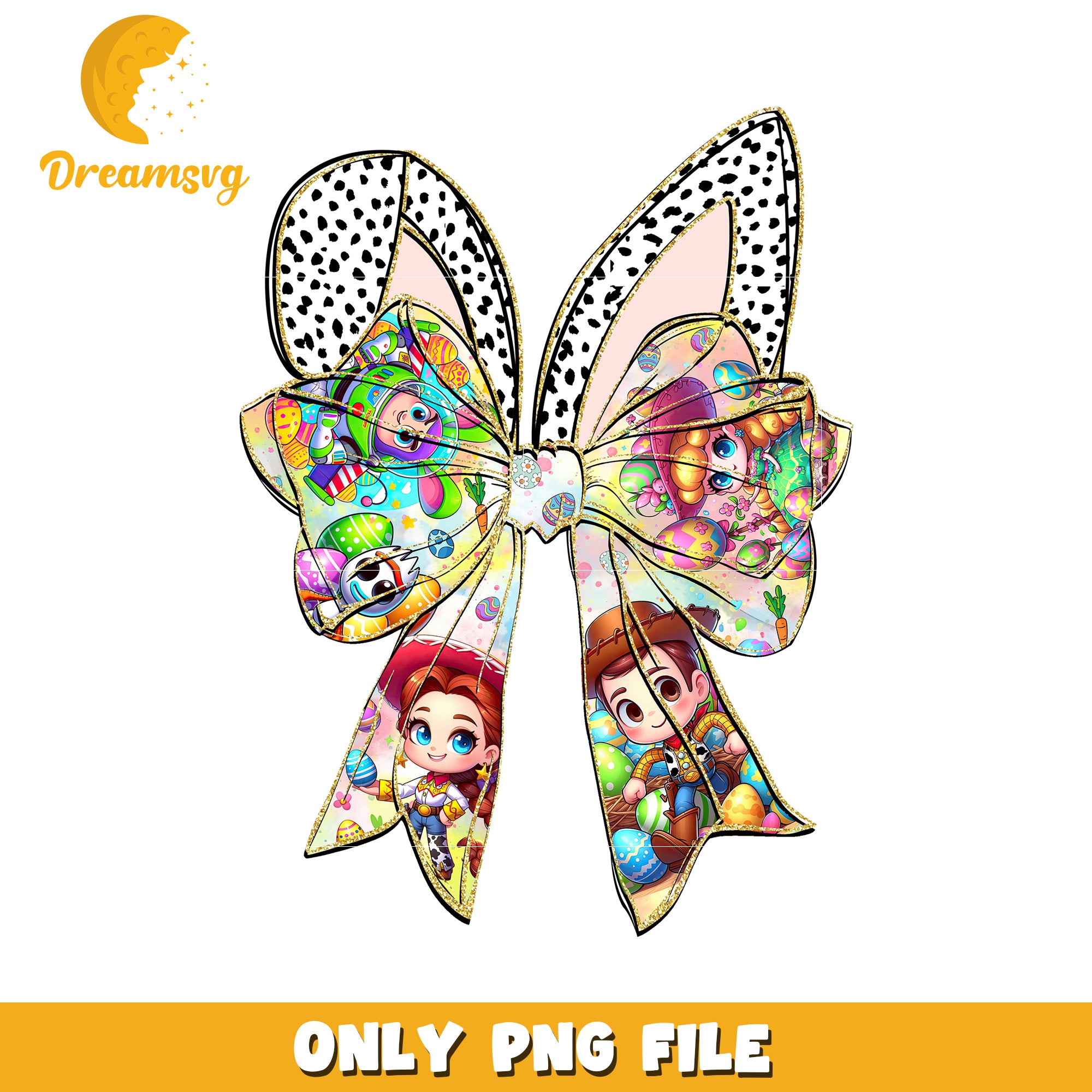 Easter Toy Story Bow PNG Sublimation