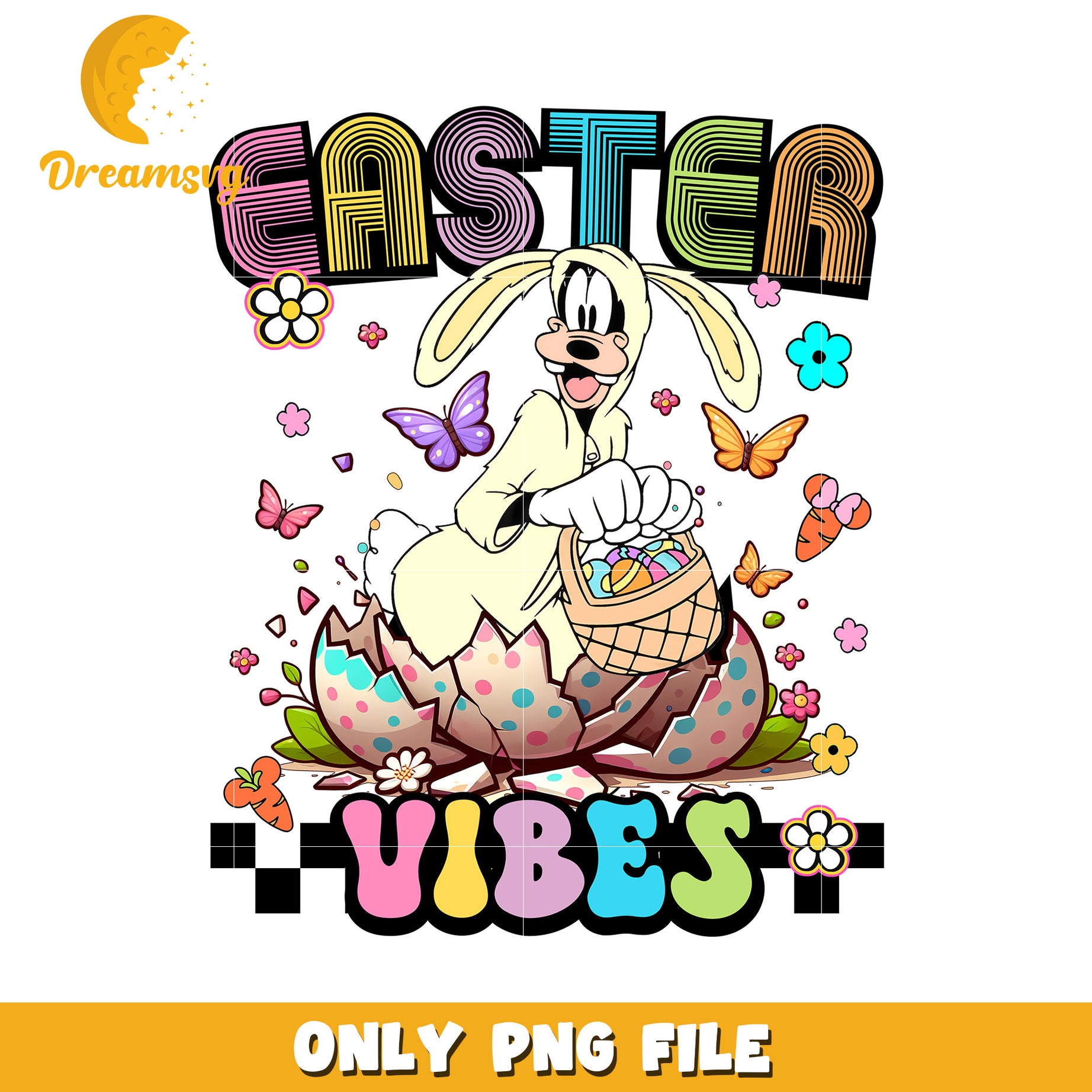 Easter Vibes Fun PNG Graphic for Spring Celebrations