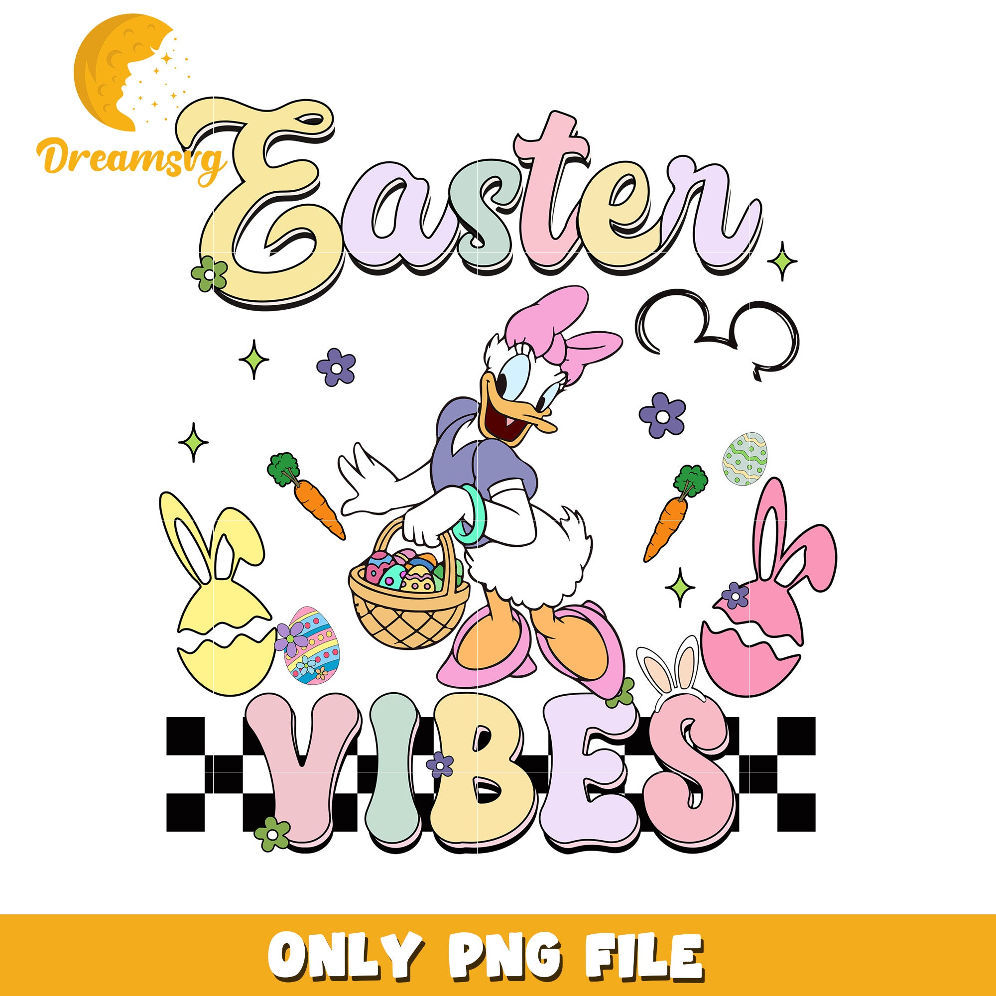 Easter Vibes PNG Daisy Duck Easter Design