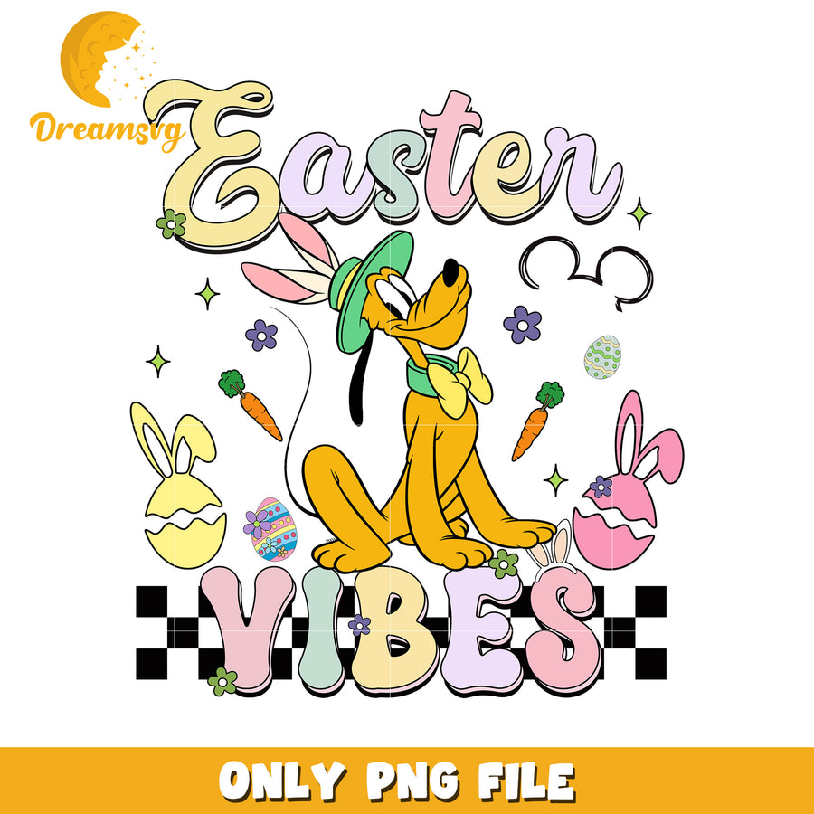 Easter Vibes PNG Pluto Bunny Design